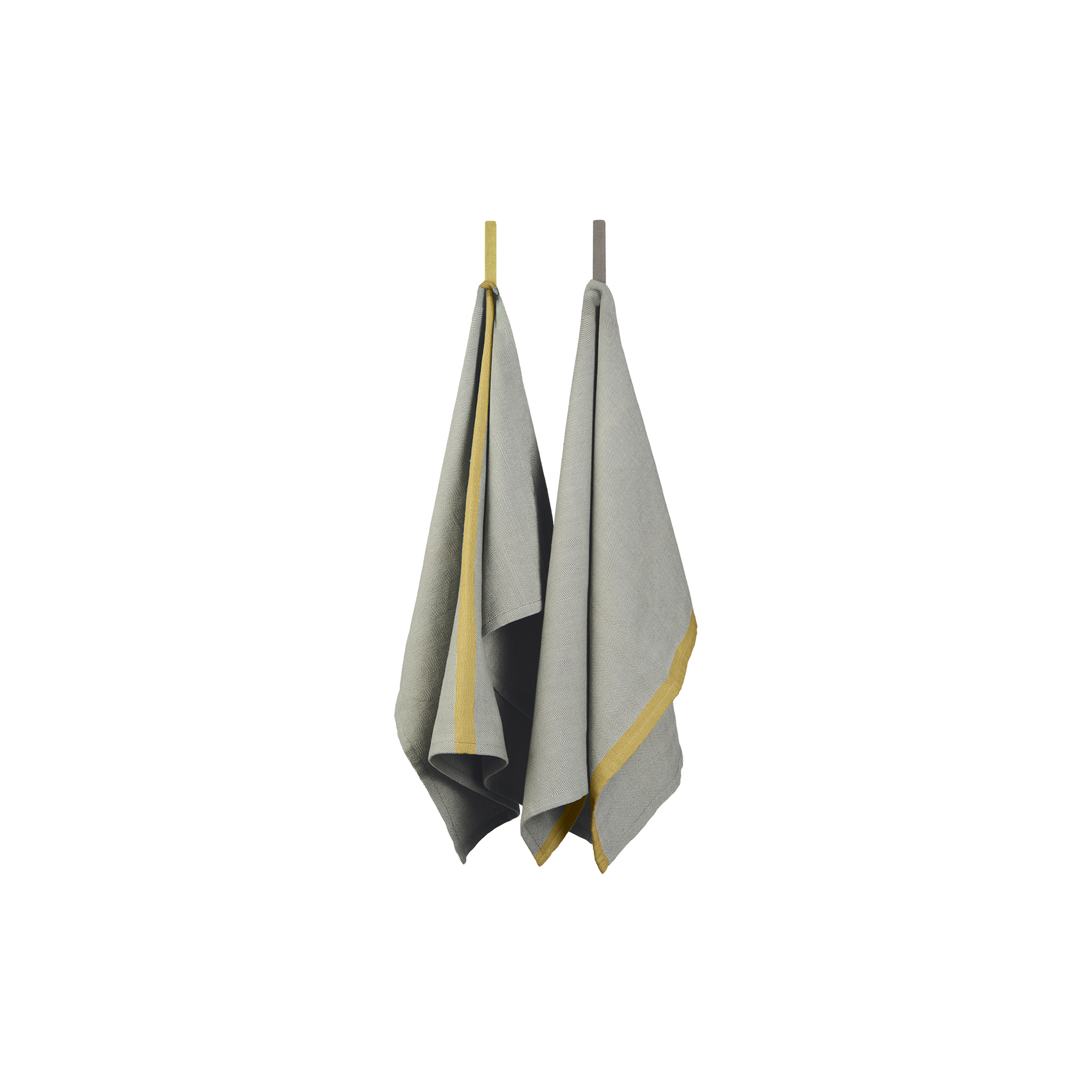 EKTA Living - Tea towel herringbone twill 2 stk., grey/yellow