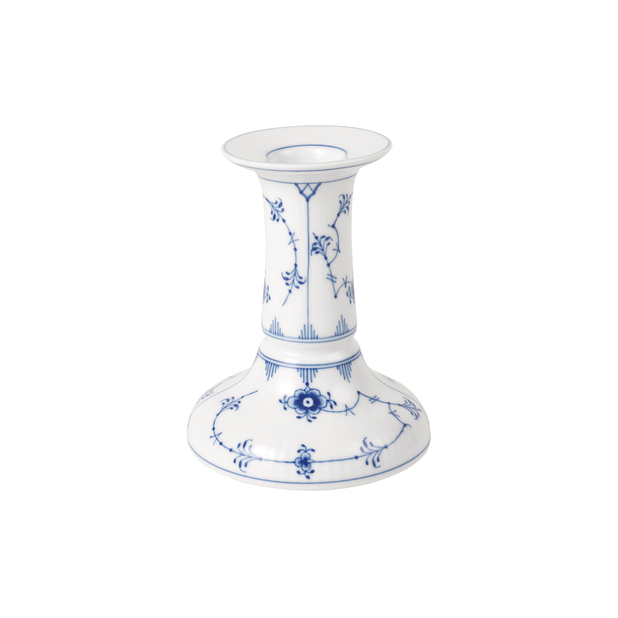 Royal Copenhagen - Musselmalet Riflet lysestage 11,5 cm