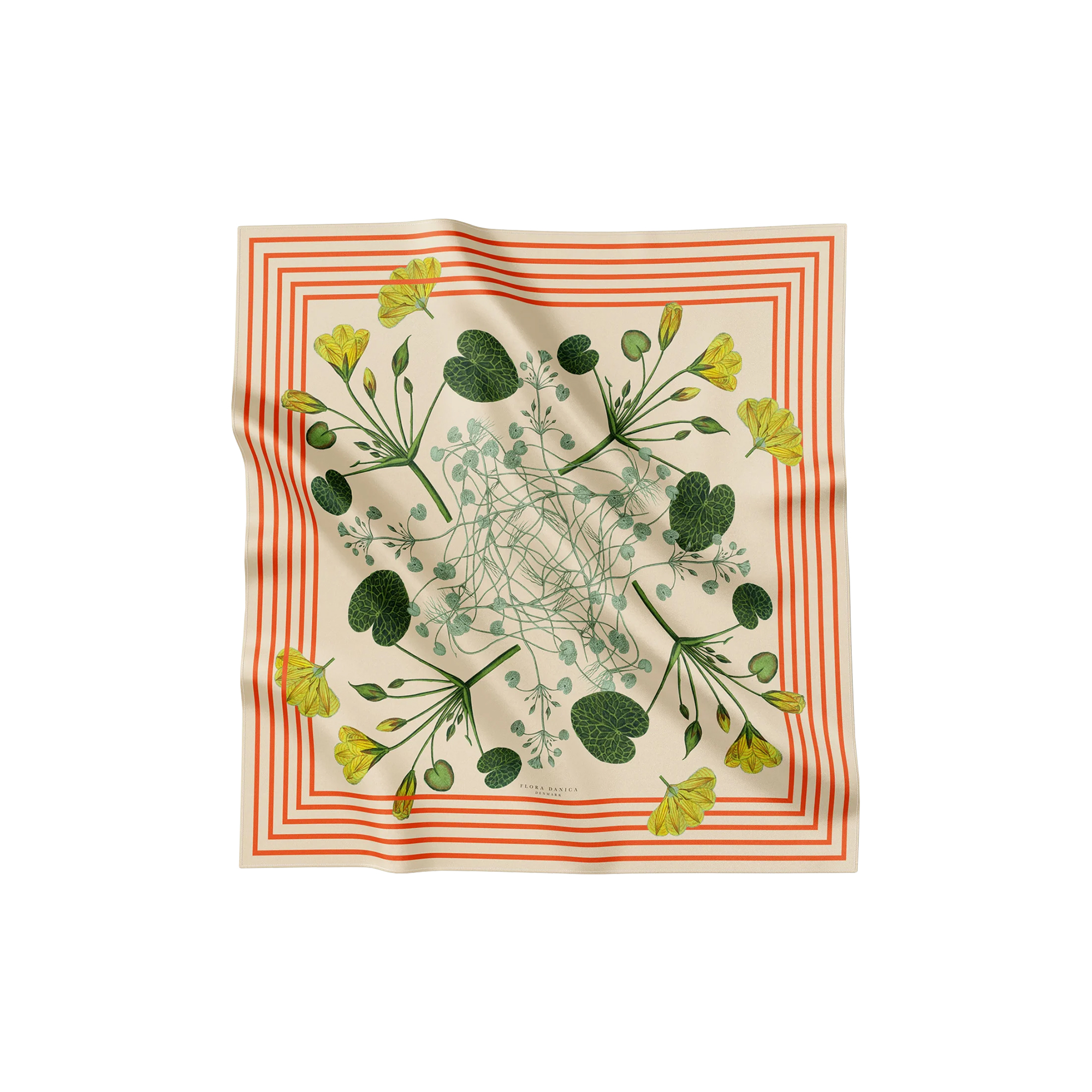 Flora Danica Denmark - Candy Striped Blossom silketørklæde, sand/orange red