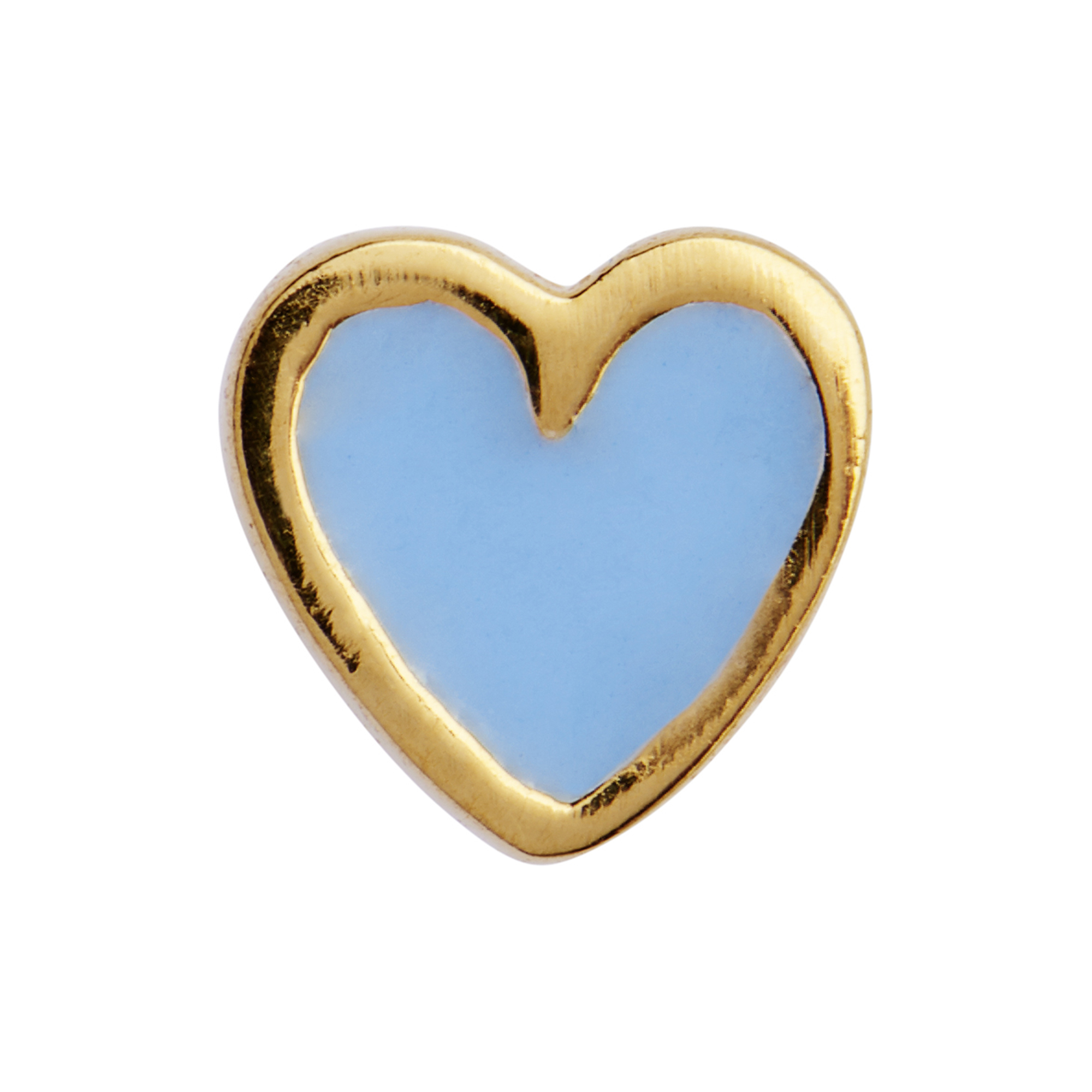 Stine A Jewelry - Petit Love Heart Light Blue Enamel Single, gold