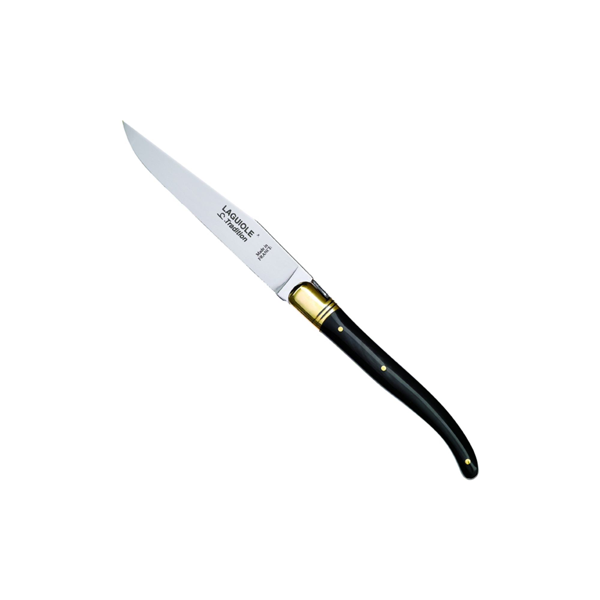 Laguiole Tradition - Steakkniv, sort horn