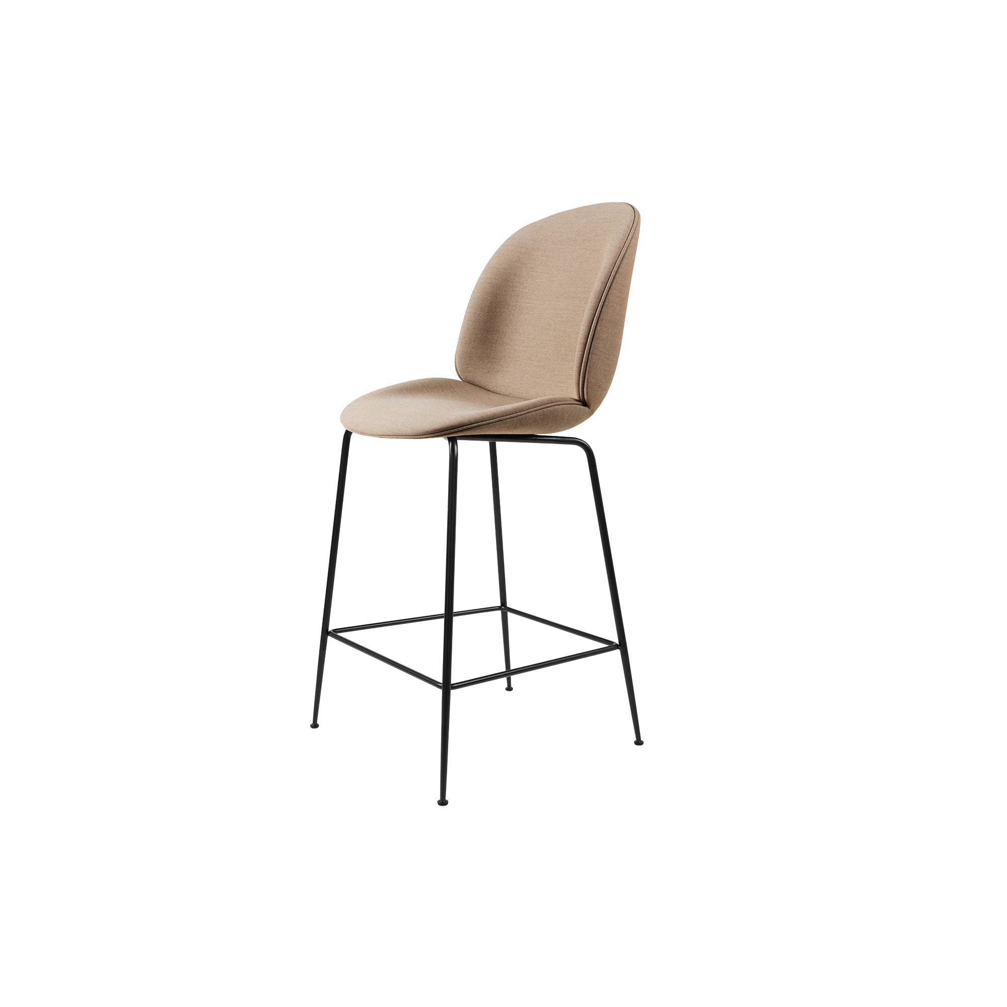 GUBI - Beetle Counter Chair Fully Upholstered, Remix 233/black matt - H: 108 x B: 54 x D: 56 cm.
