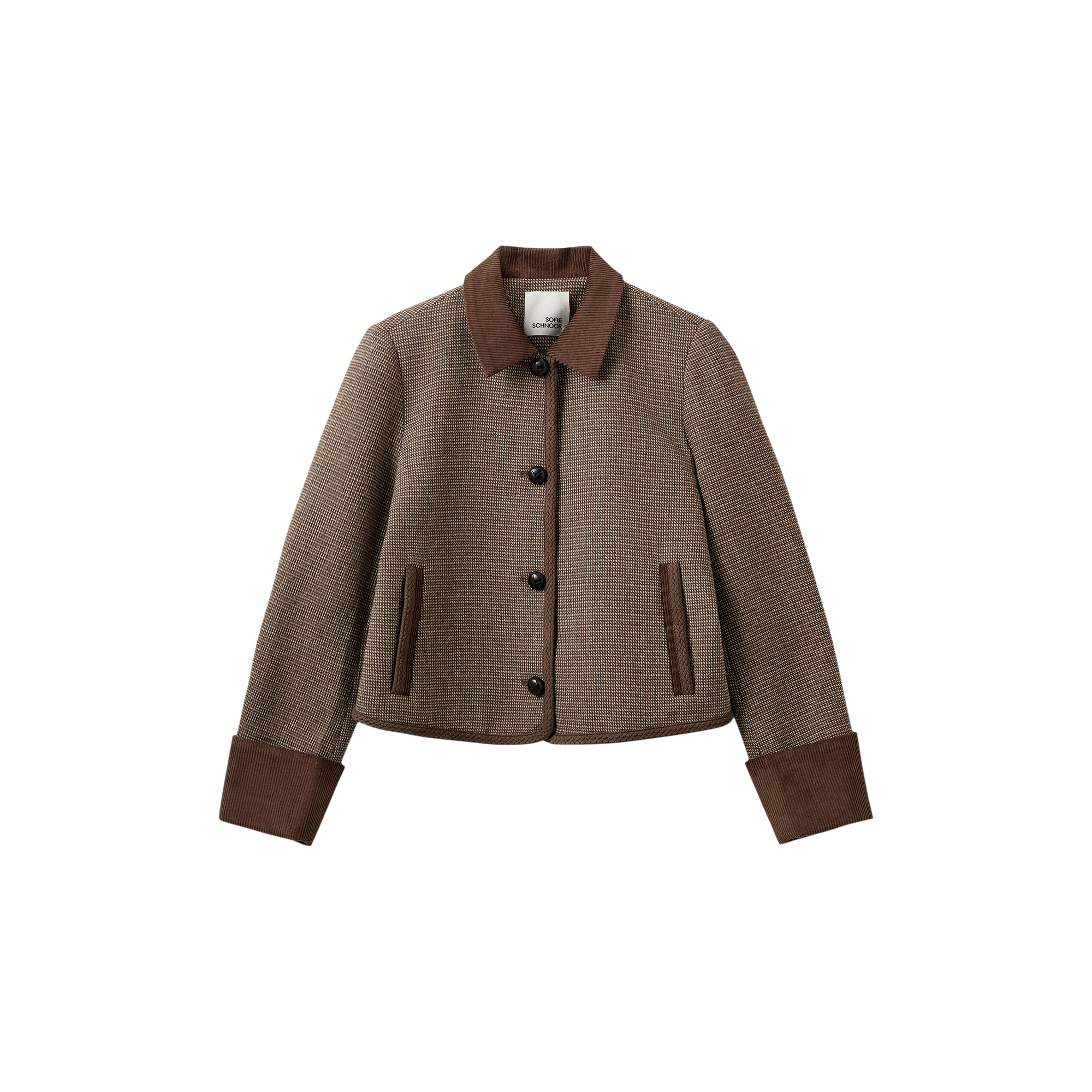 Sofie Schnoor - KAMIKKASW SHORT TWEED JACKET, brown check - Str. 34