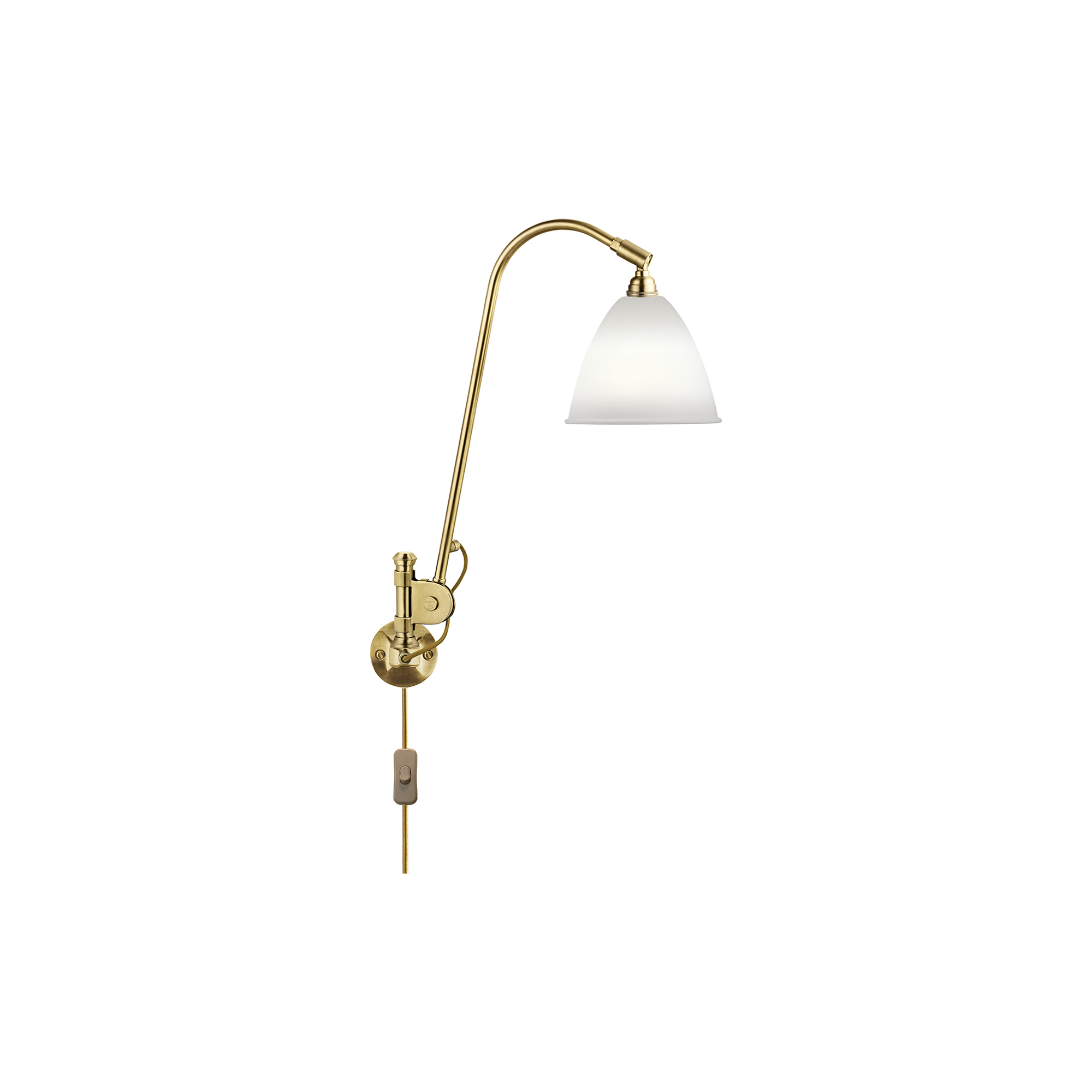 GUBI - Bestlite BL6 Wall Lamp, bone china/brass - H: 54 x Ø 16 cm.