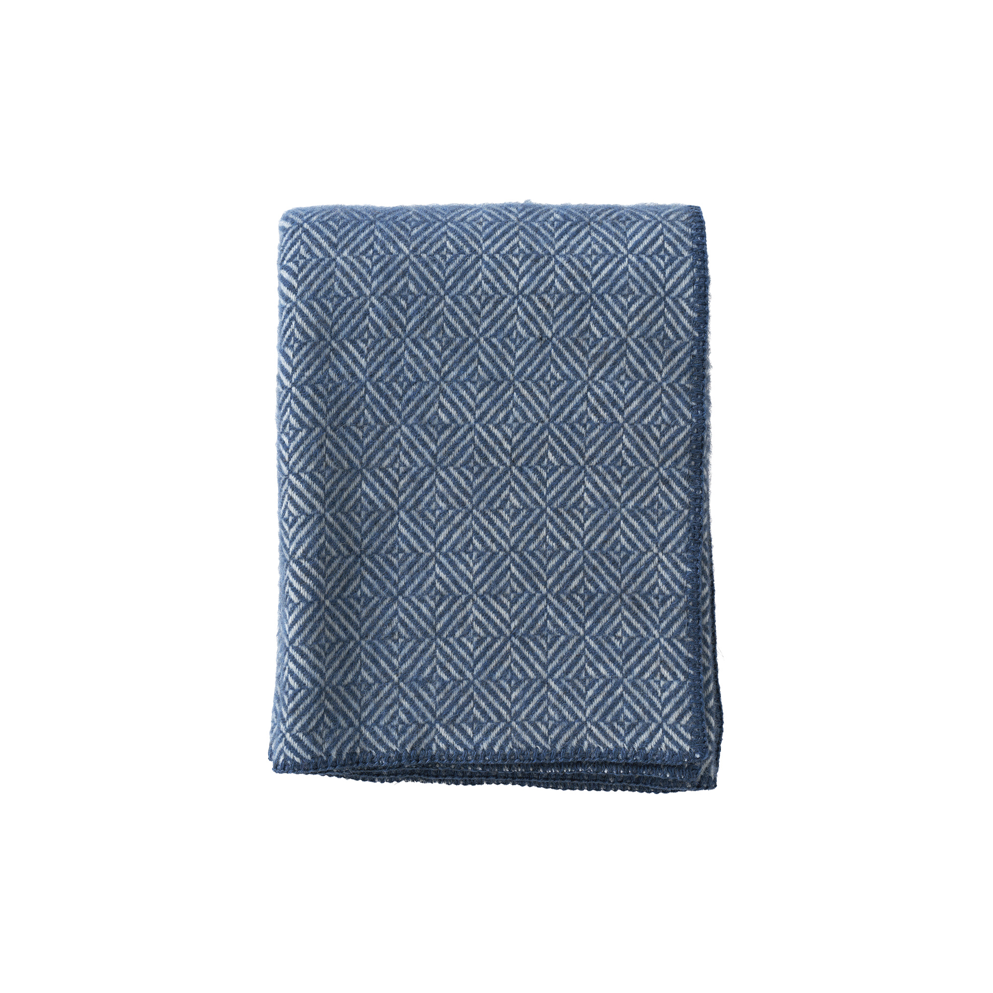 Klippan Yllefabrik - Diamonds plaid, sea blue - 130x200 cm.
