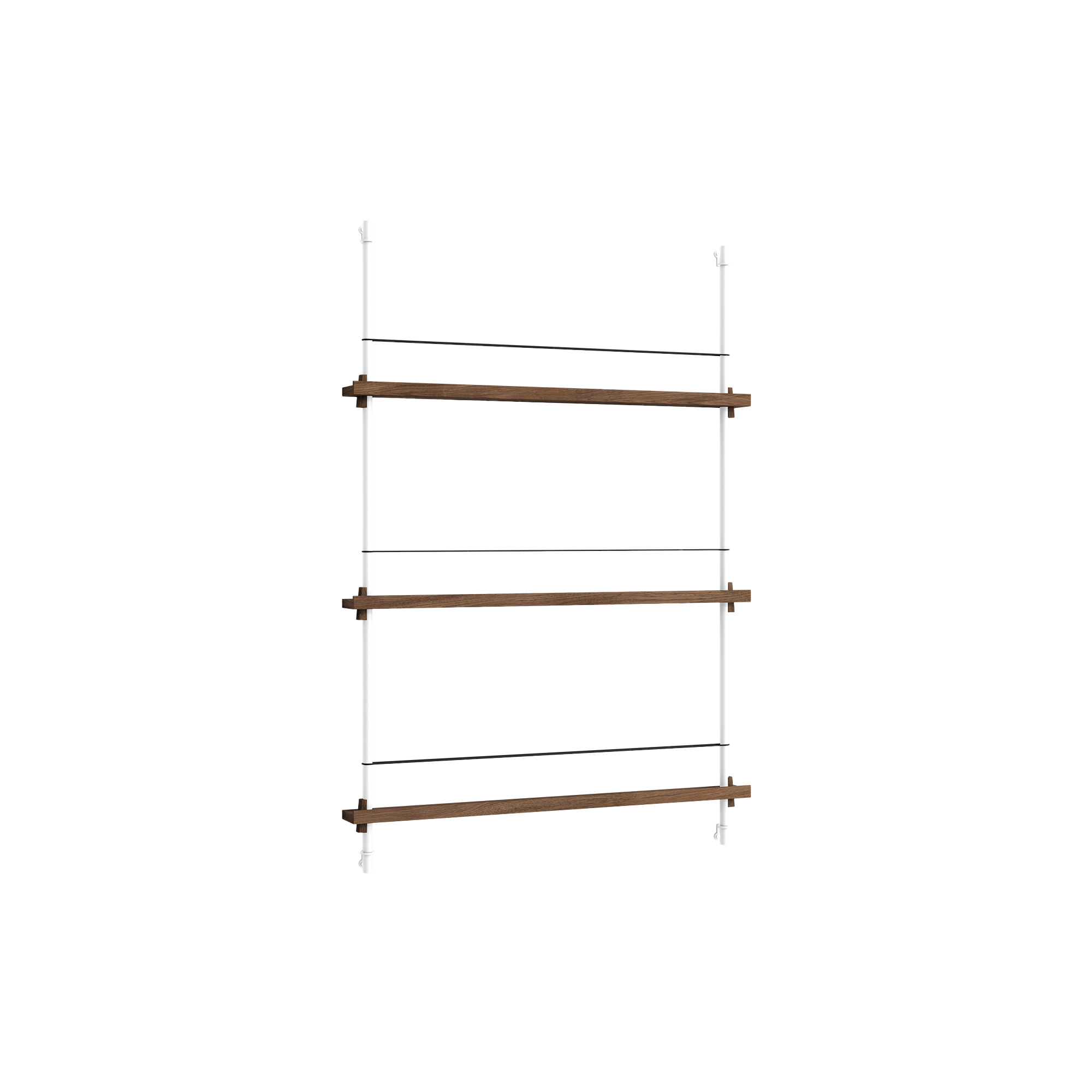 MOEBE - Magazine Shelving Medium, smoked oak/white