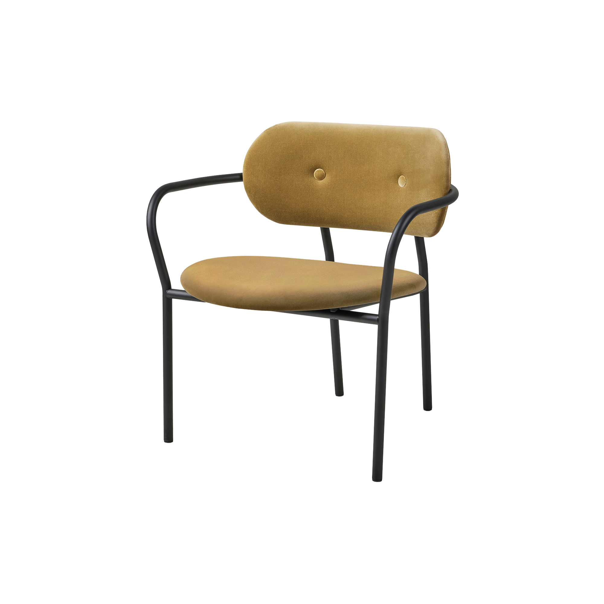 GUBI - Coco Lounge Chair, Velvet 294/black matt - H: 71,5 x B: 68 x D: 67 cm.