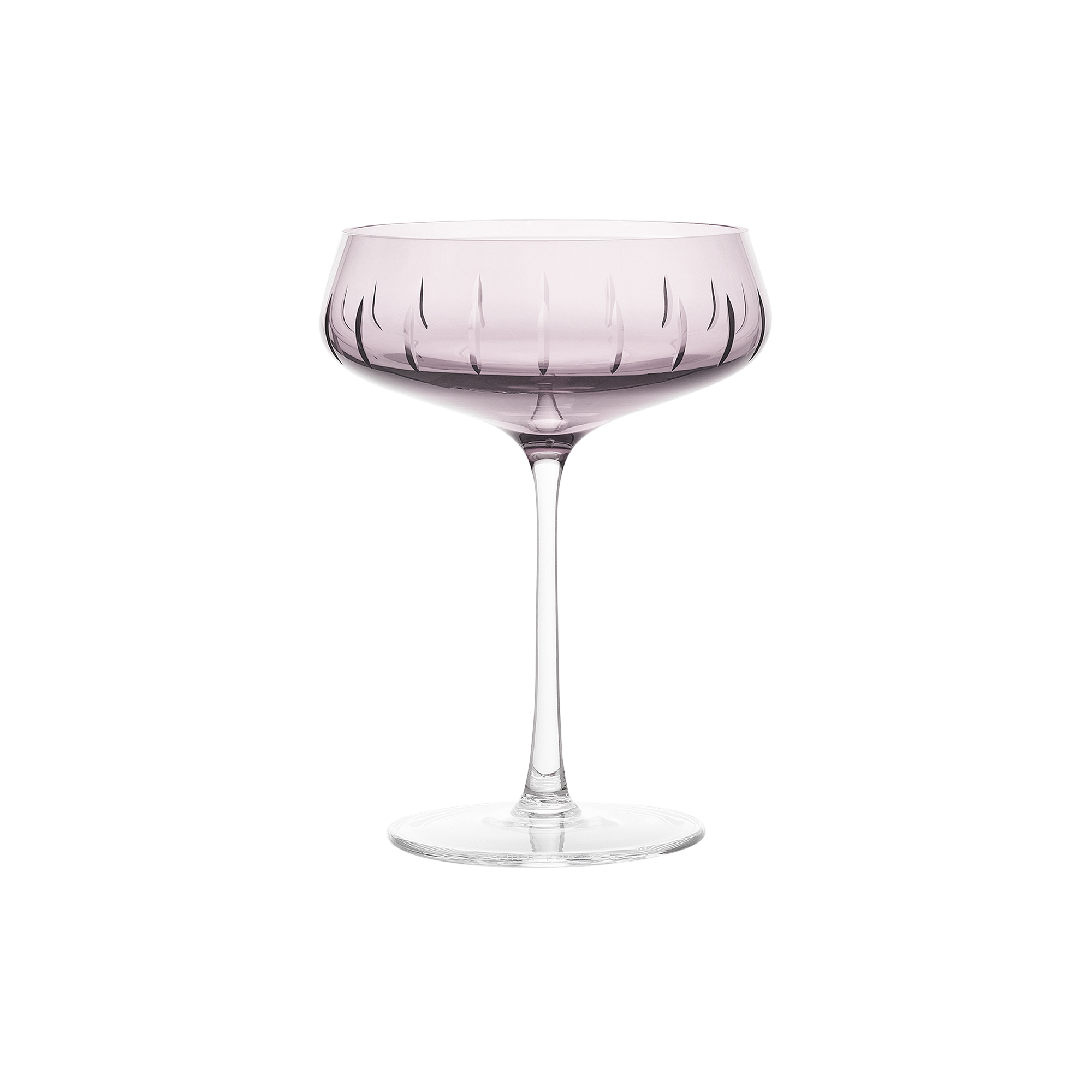 Louise Roe - Champagne Coupe Single Cut, rose, Crystal Glass
