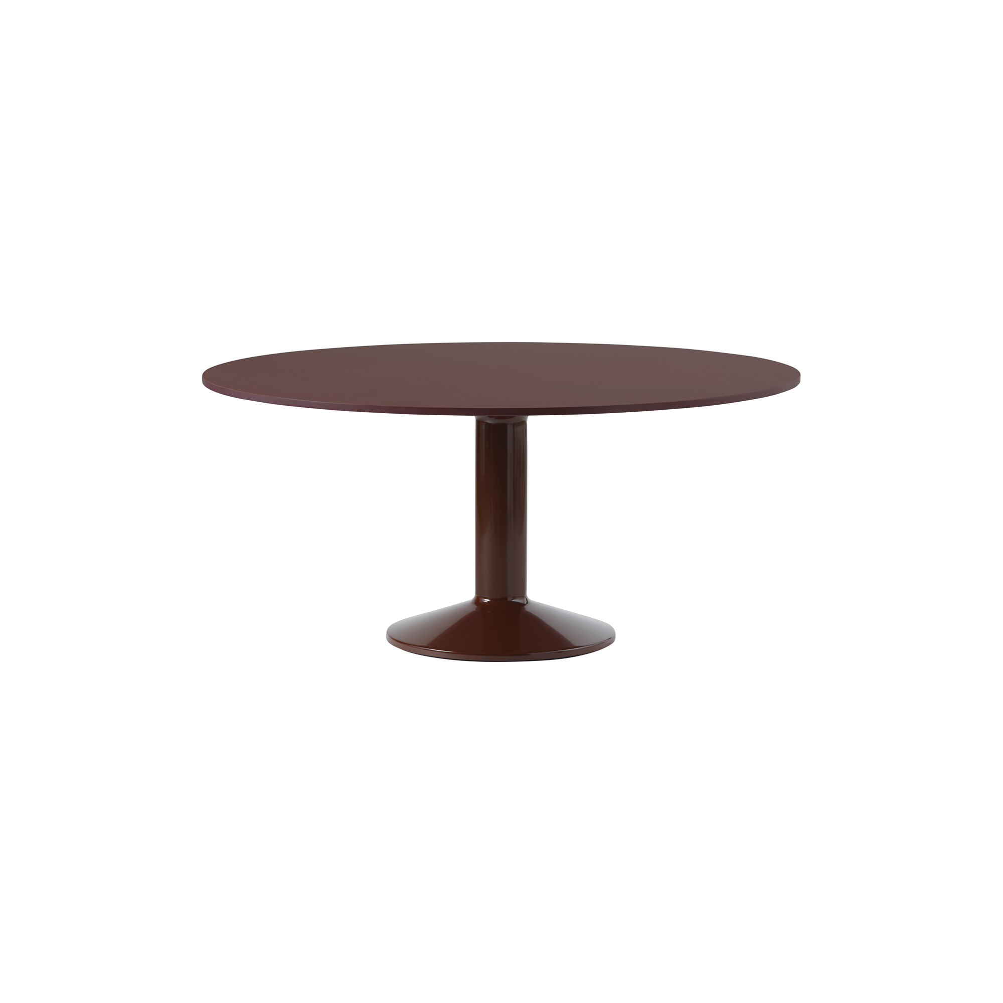 Muuto - Midst Table, dark red linoleum/dark red - Ø160 cm