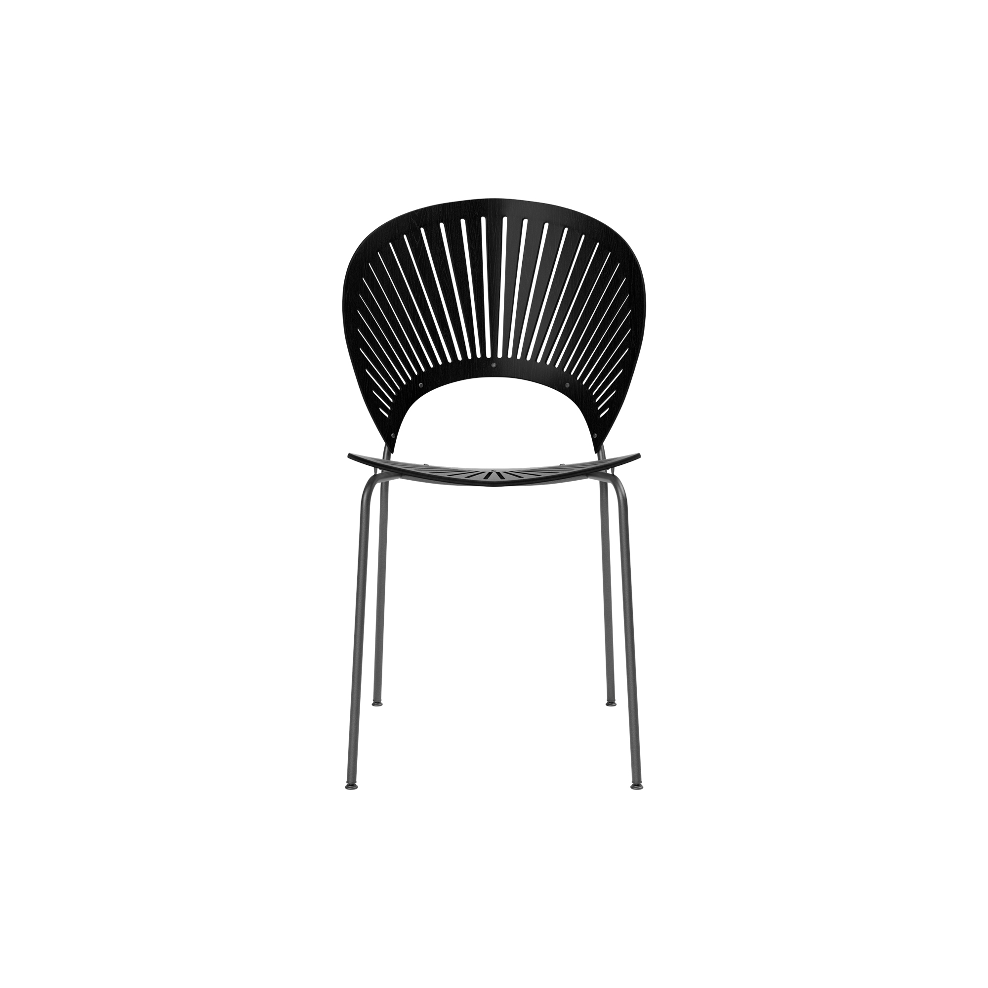 Fredericia Furniture - 3398 Trinidad stol, black ash/flint - H: 85 x B: 48,5 x D: 57 cm.