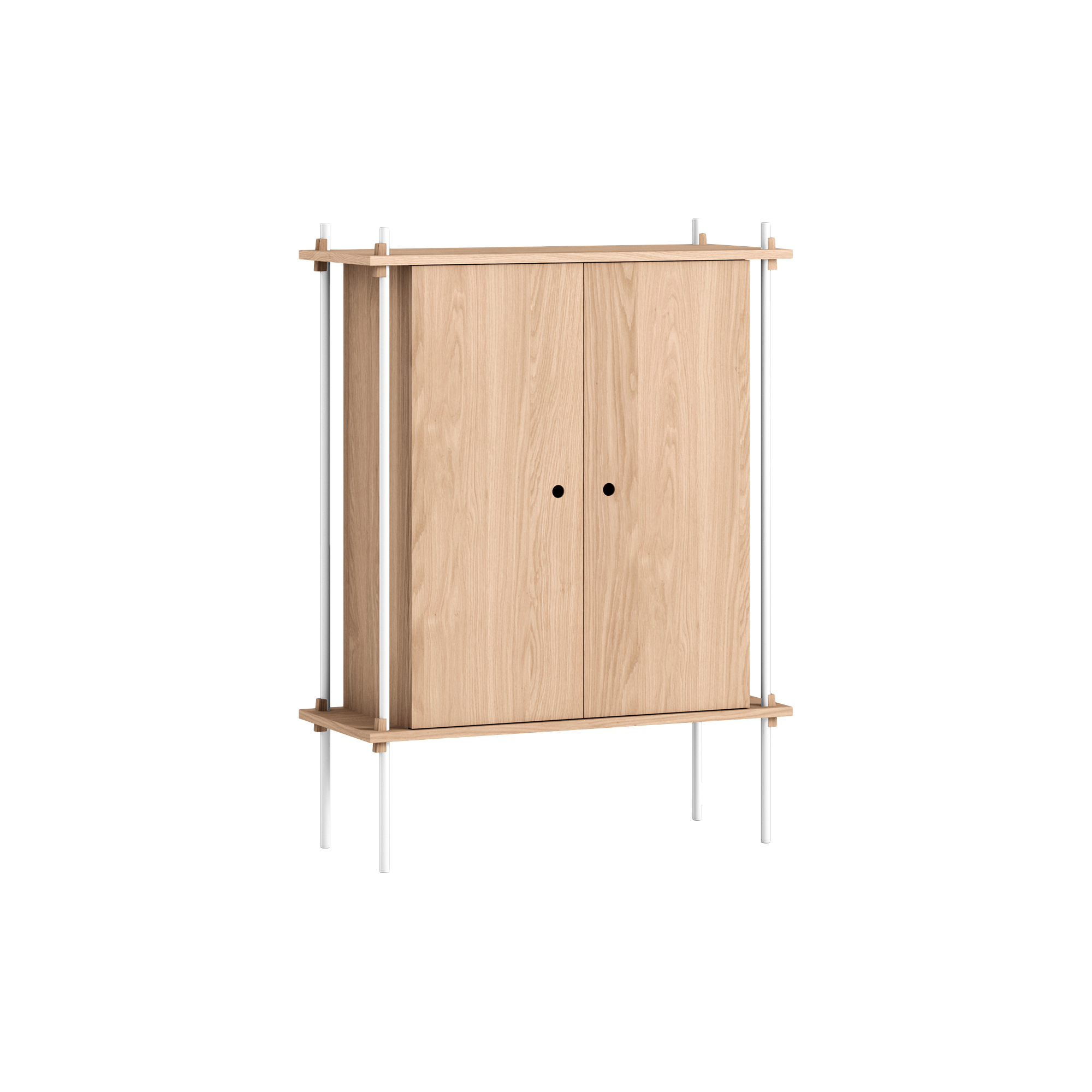 MOEBE - Shelving Cabinet, oak/white