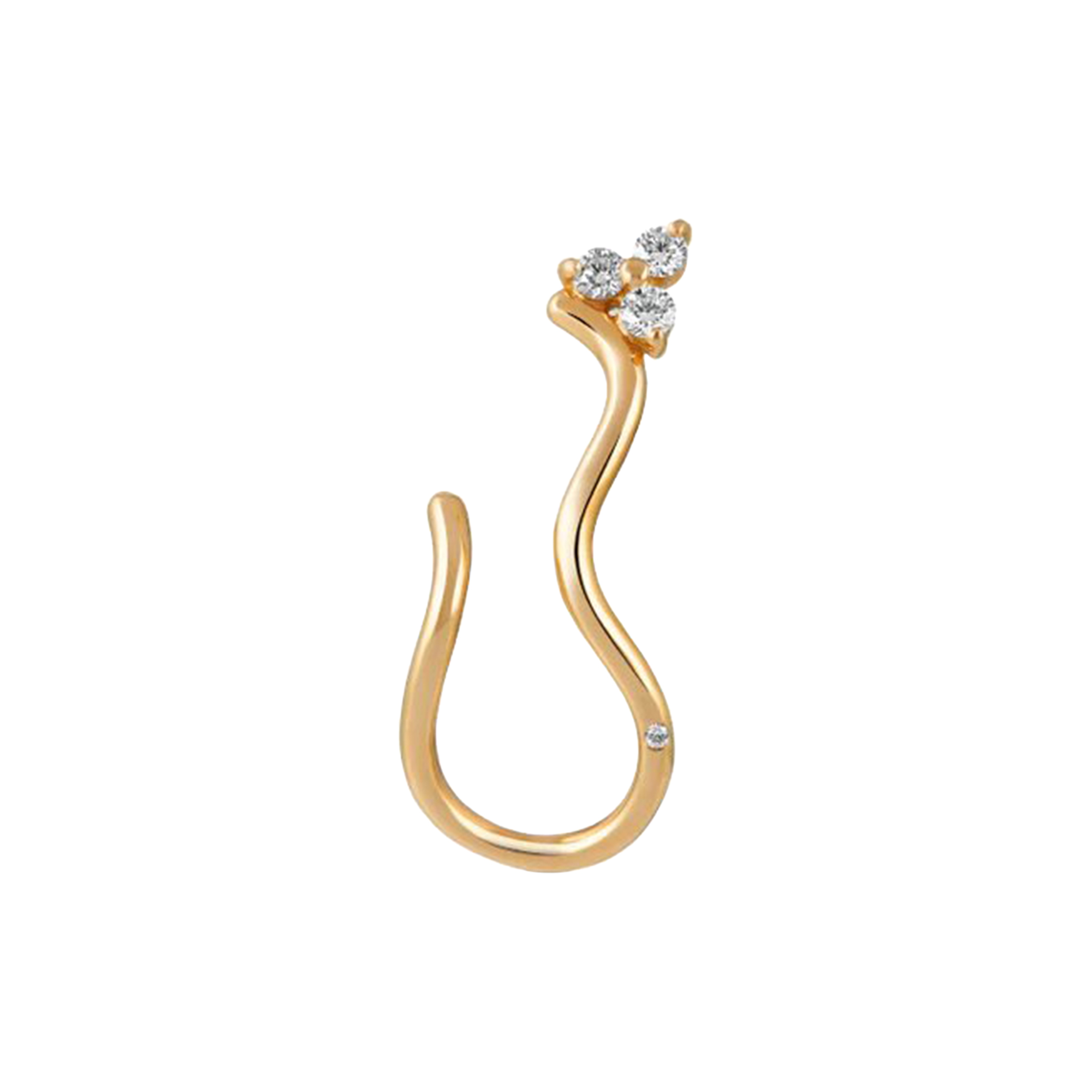 Ro Copenhagen - Fryd Wave diamant ørestik Venstre, guld/diamant