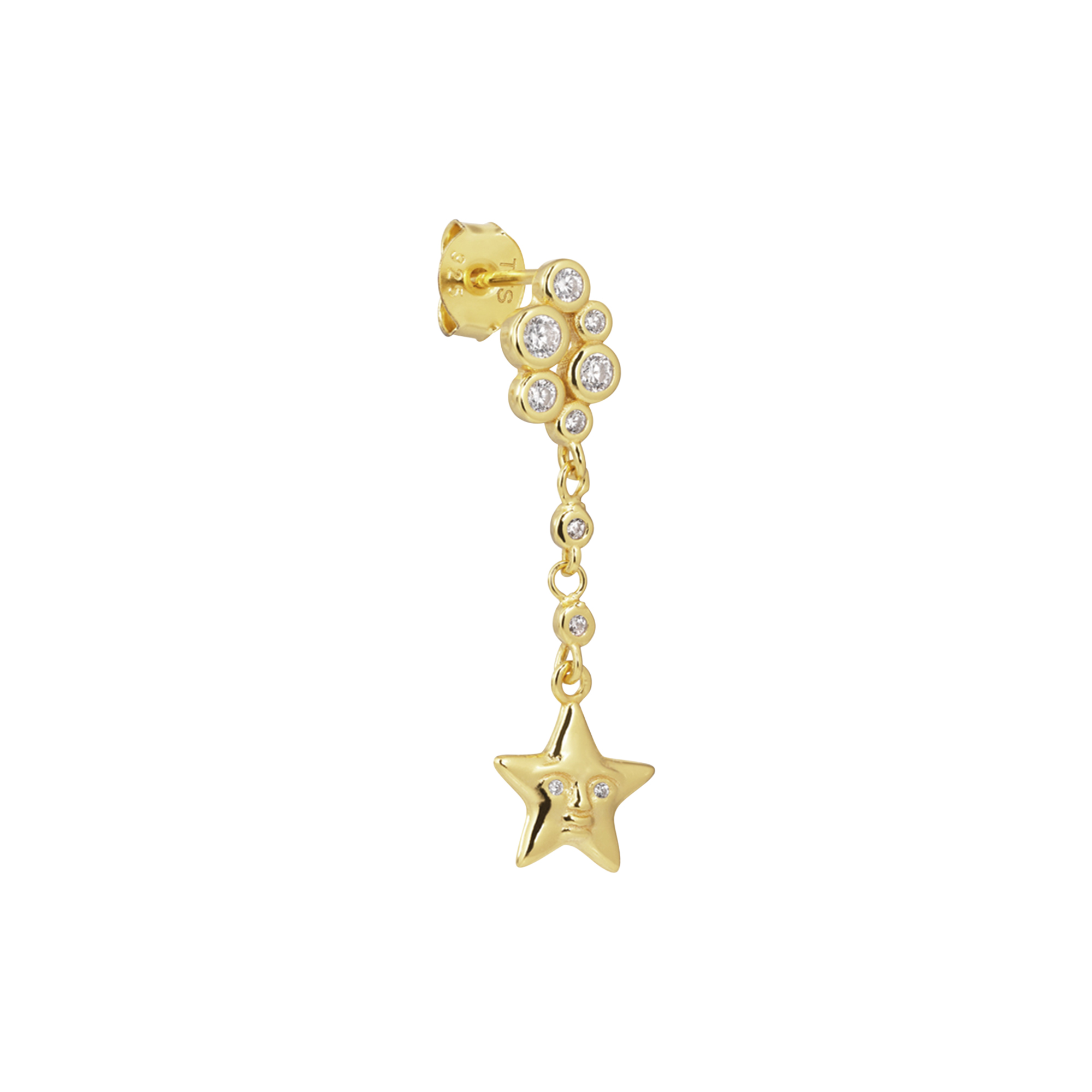 The Earring Shop - Fallen Star Stud, forgyldt