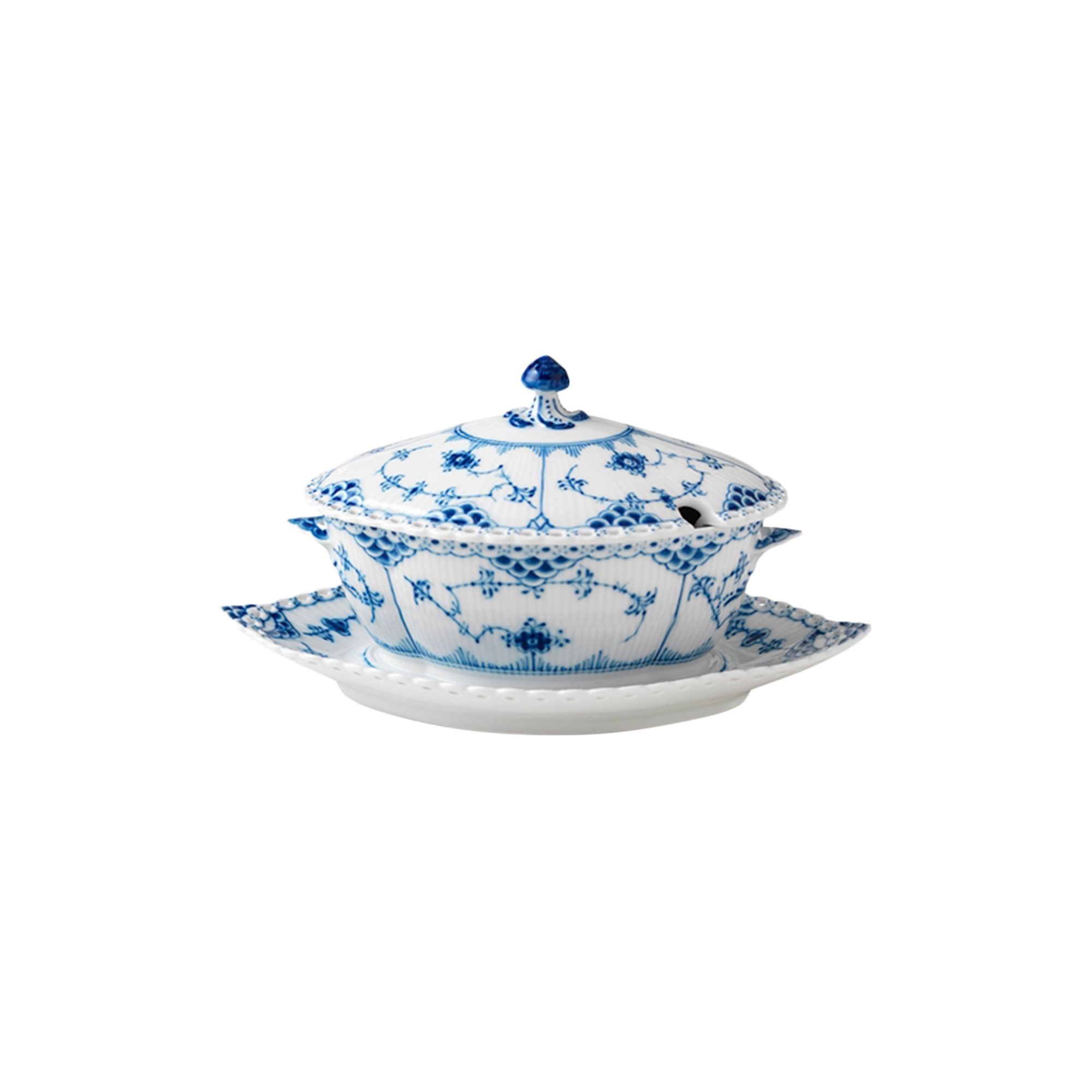 Royal Copenhagen - Musselmalet Helblonde sauceskål på fod