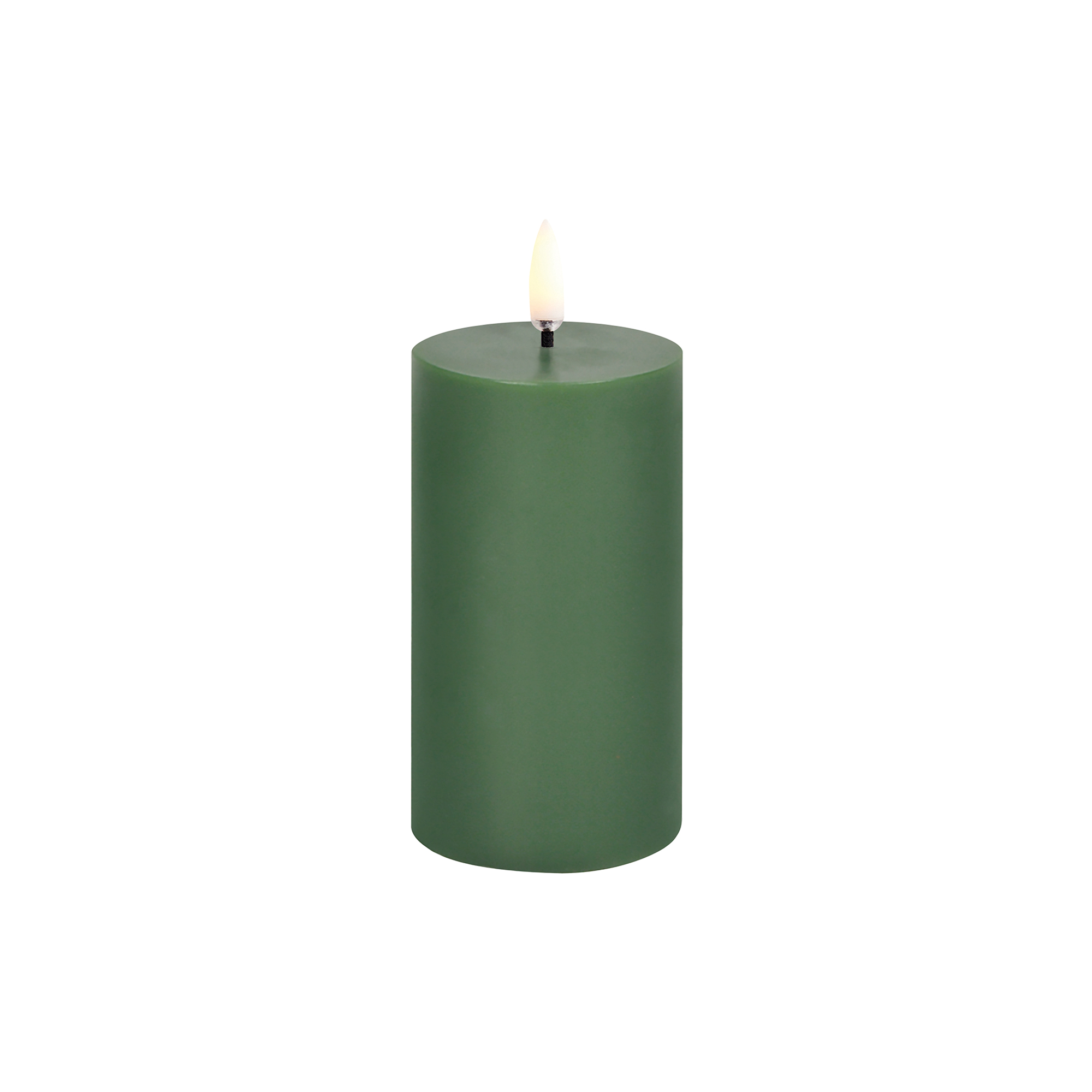 Uyuni Lighting - LED pillar candle, olive green - L10 cm