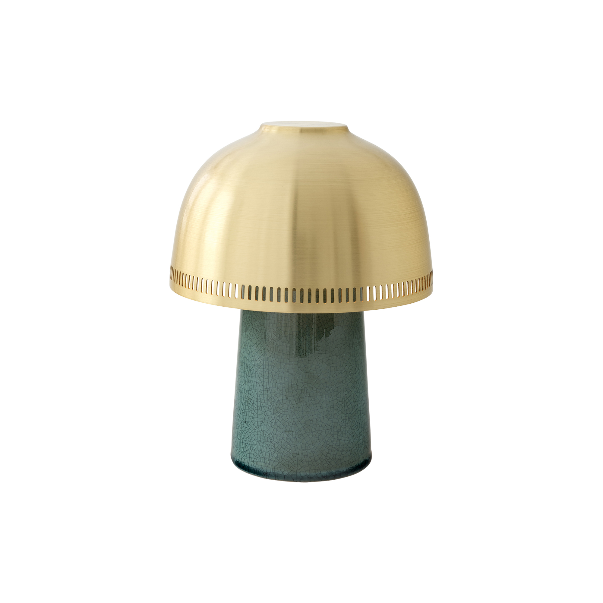 &Tradition - Raku SH8 transportabel bordlampe, blue green/brass - H: 21 x Ø 16 cm.