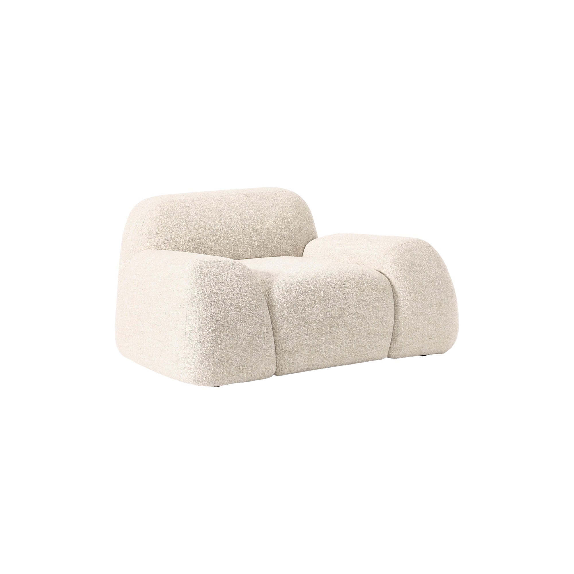 Westwing Collection - Wolke Lounge Chair, bouclé light beige