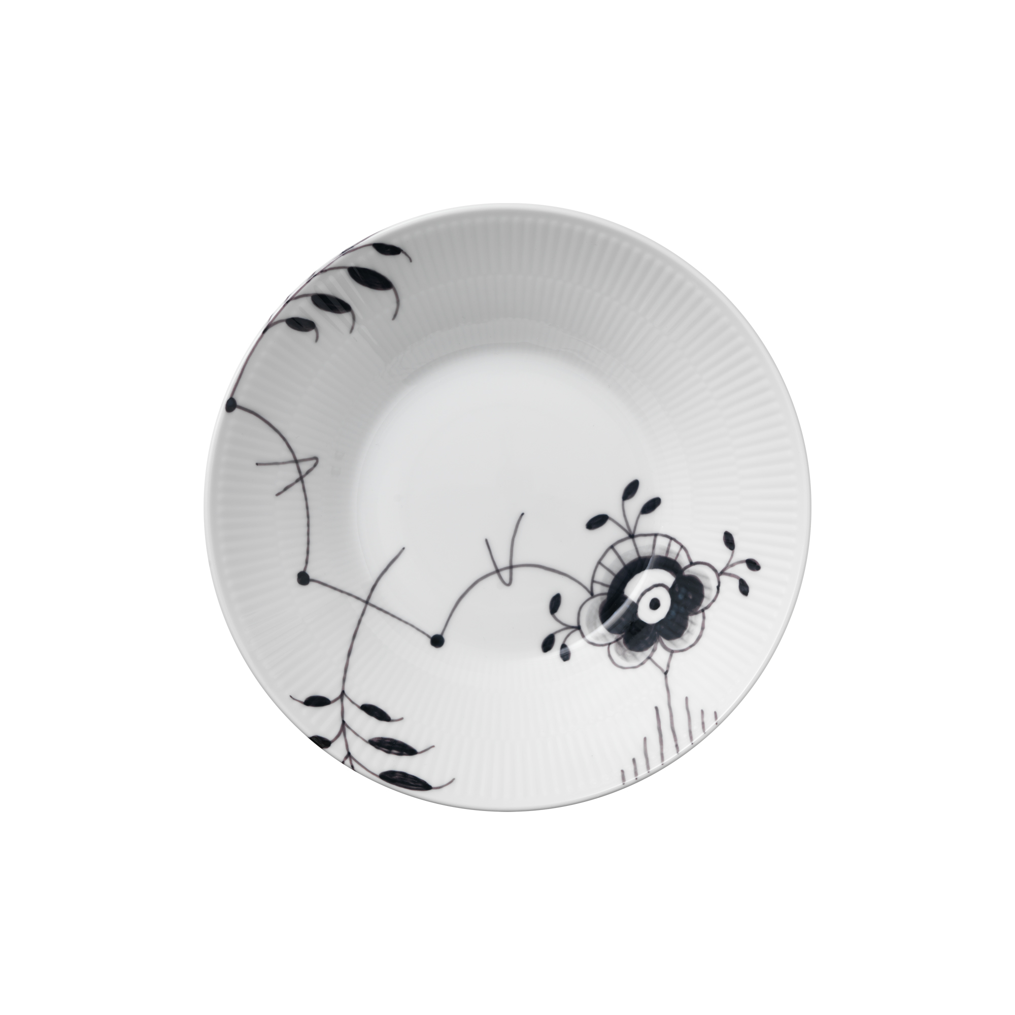 Royal Copenhagen - Sort Mega Riflet dyb tallerken Ø 24 cm