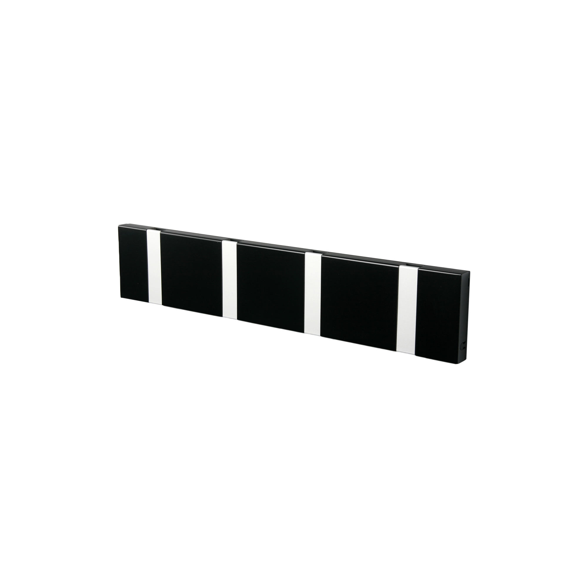 LoCa - KNAX vandret 4 knagerække, sort/grå - H: 7,9 x L: 39,6 x D: 1,8 cm.
