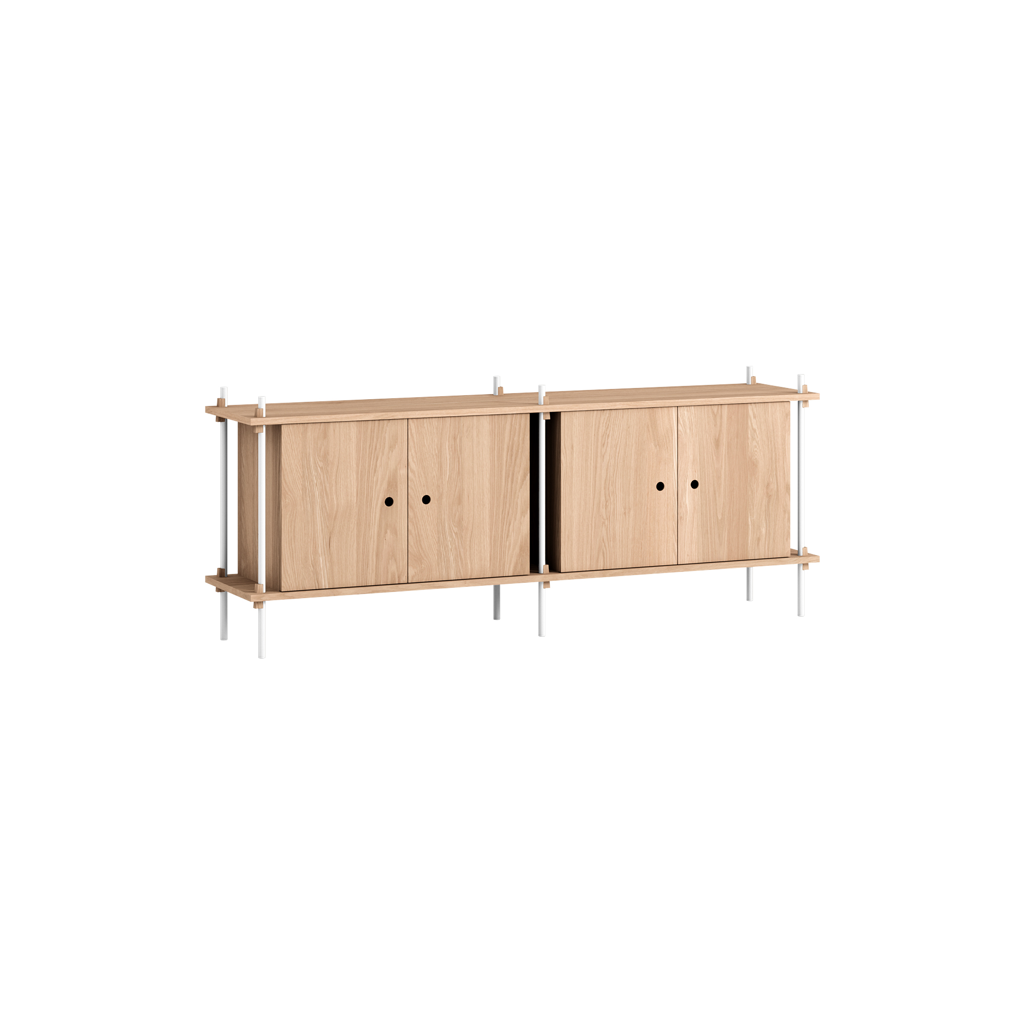 MOEBE - Shelving Sideboard, oak/white