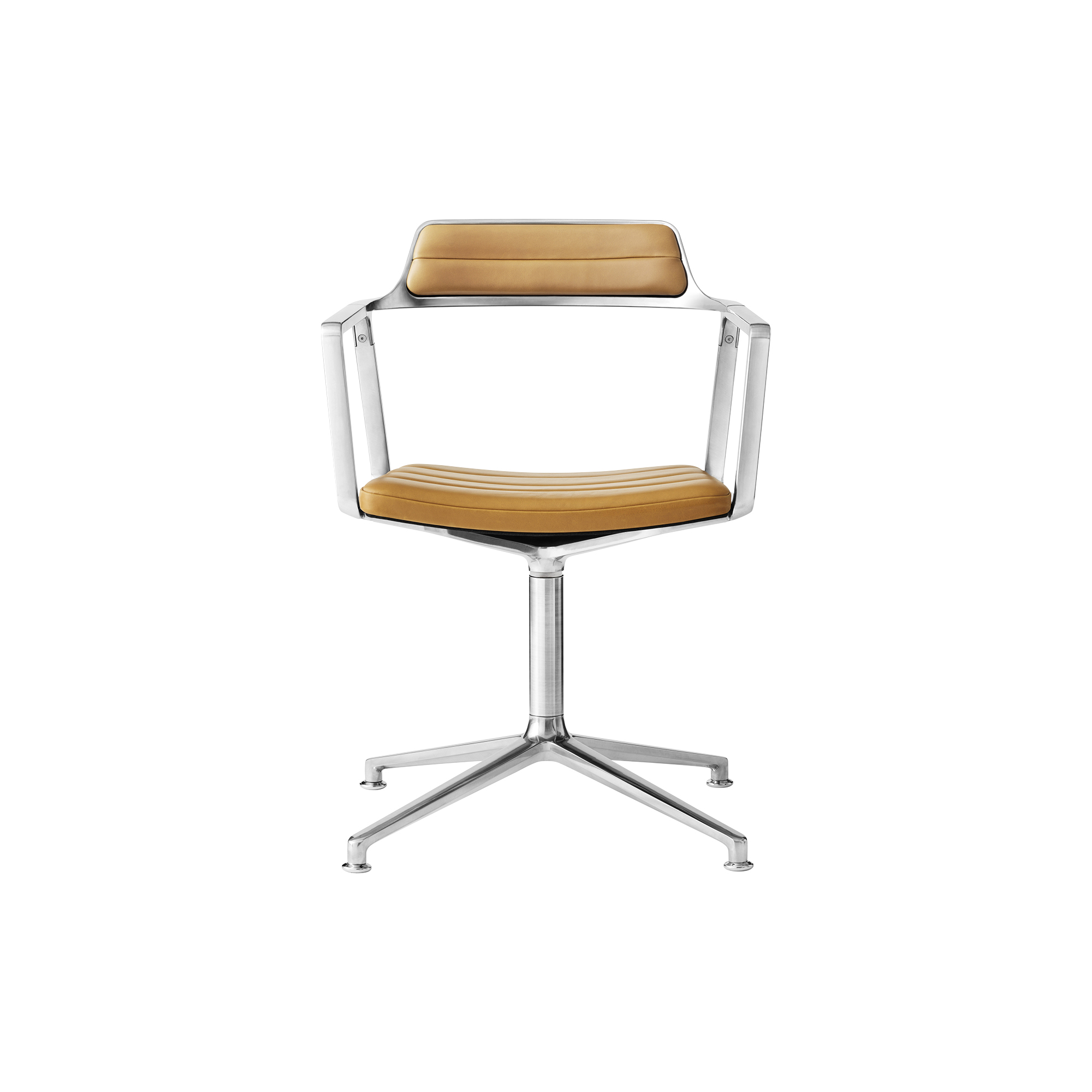 Vipp - VIPP452 Swivel Chair with Gliders, sand/polished aluminium