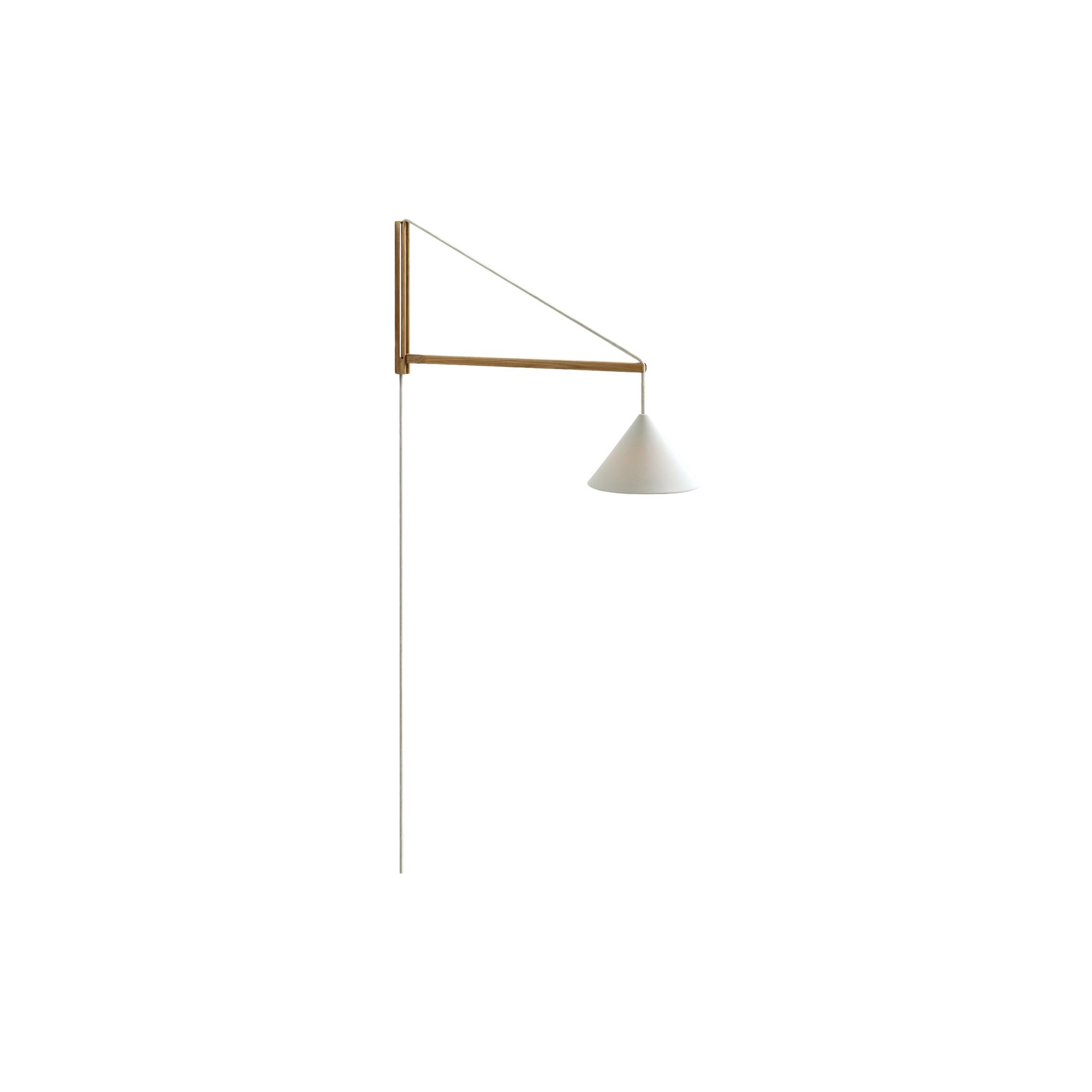 MOEBE - Suspended Wall Lamp, oak/white