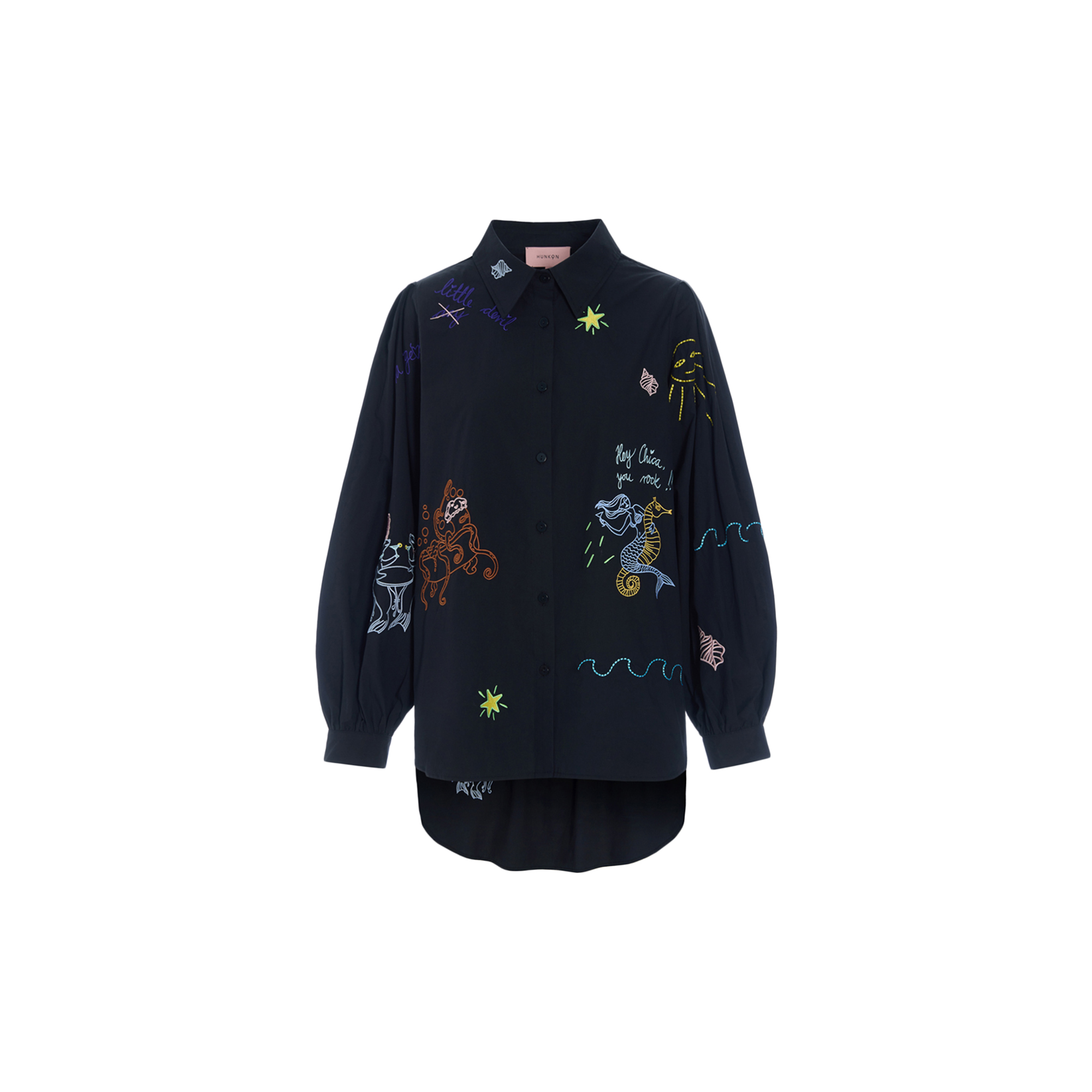 HUNKØN - Sasha Shirt, black - Str. S