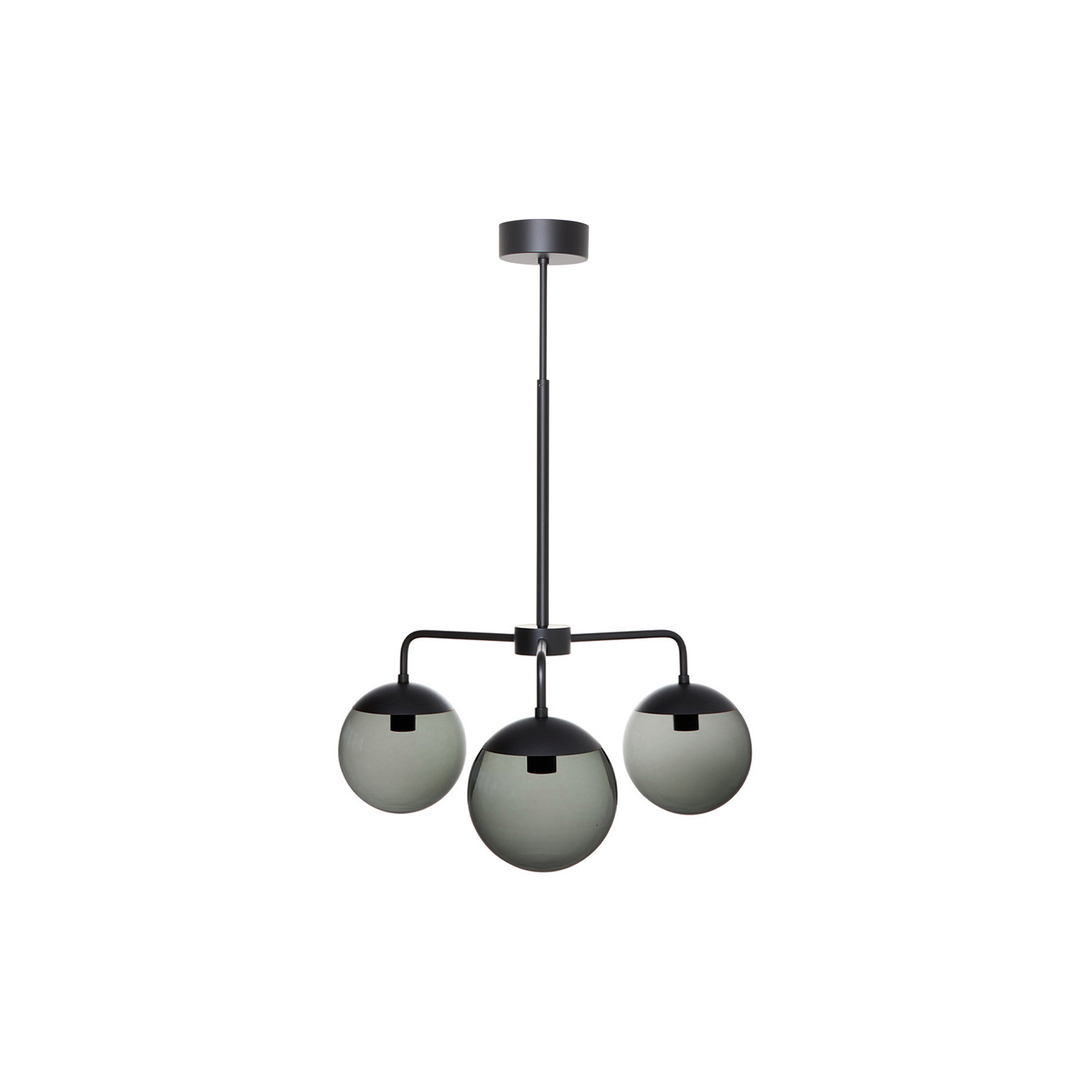 Rubn - Lord 3 Chandelier, black/smoke