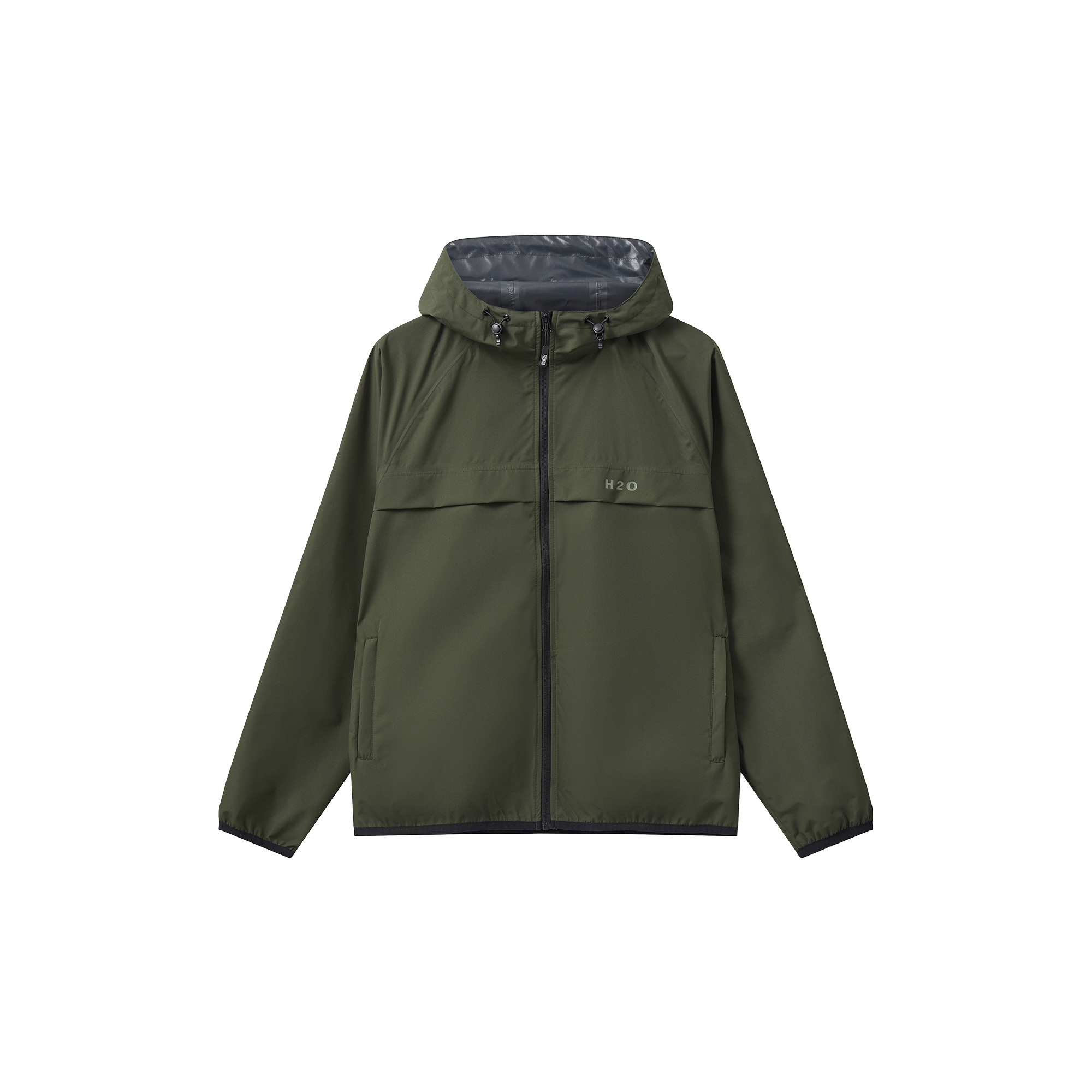 H2O Sportswear - Rømø LW Rain Jacket Packable, army - Str. S