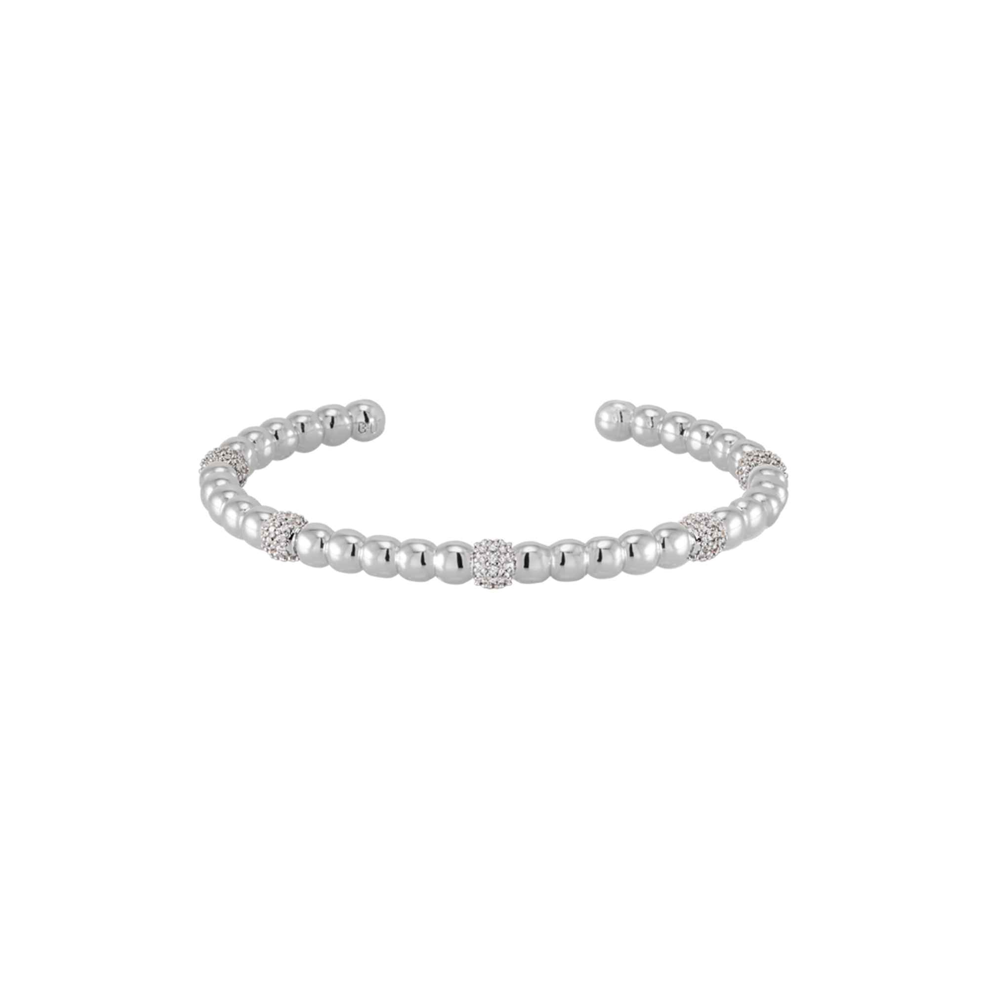 bangle up - LUMI PEARL bracelet, rhodium white