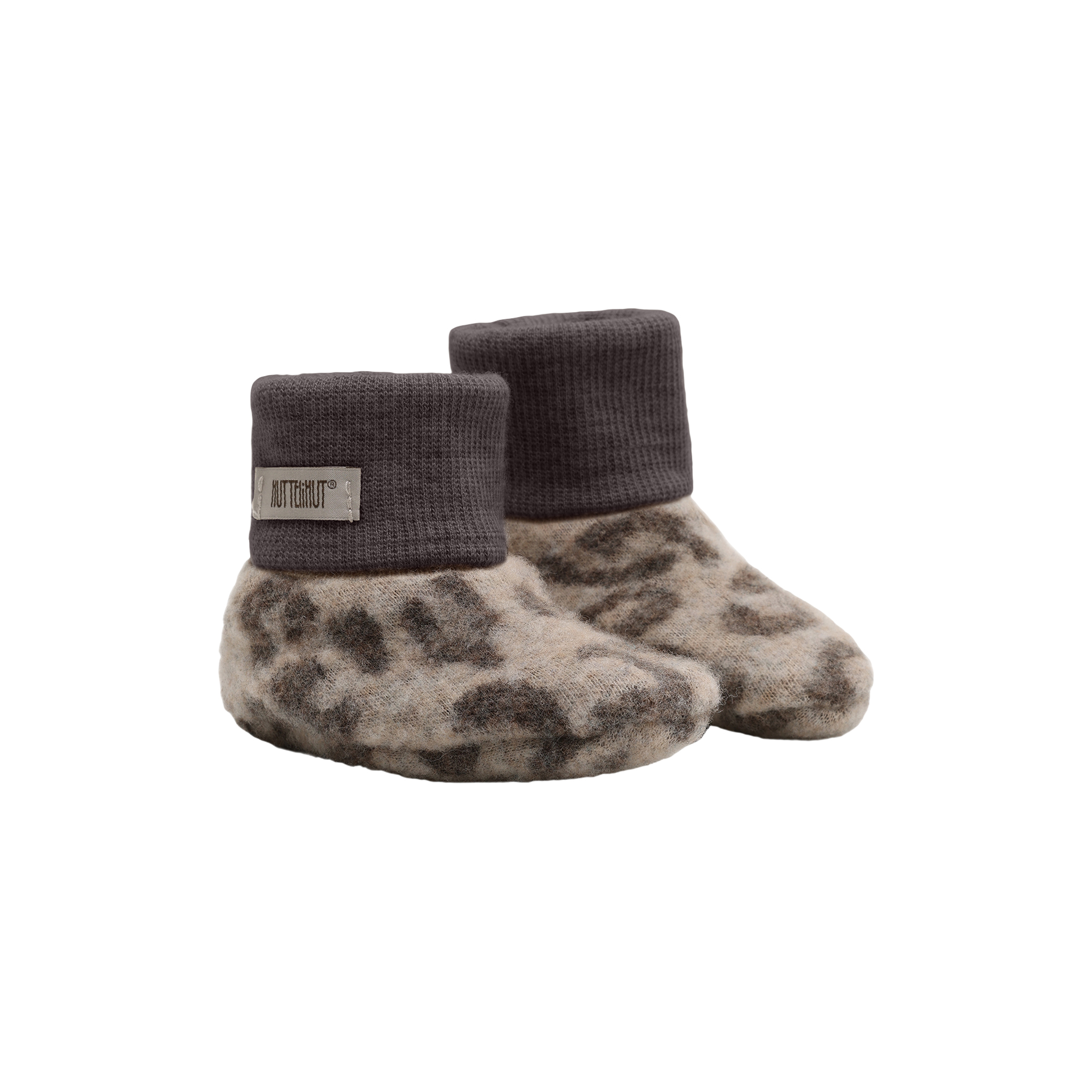HUTTEliHUT - Footies Wool Fleece 2-layer, camel melange - 86-92