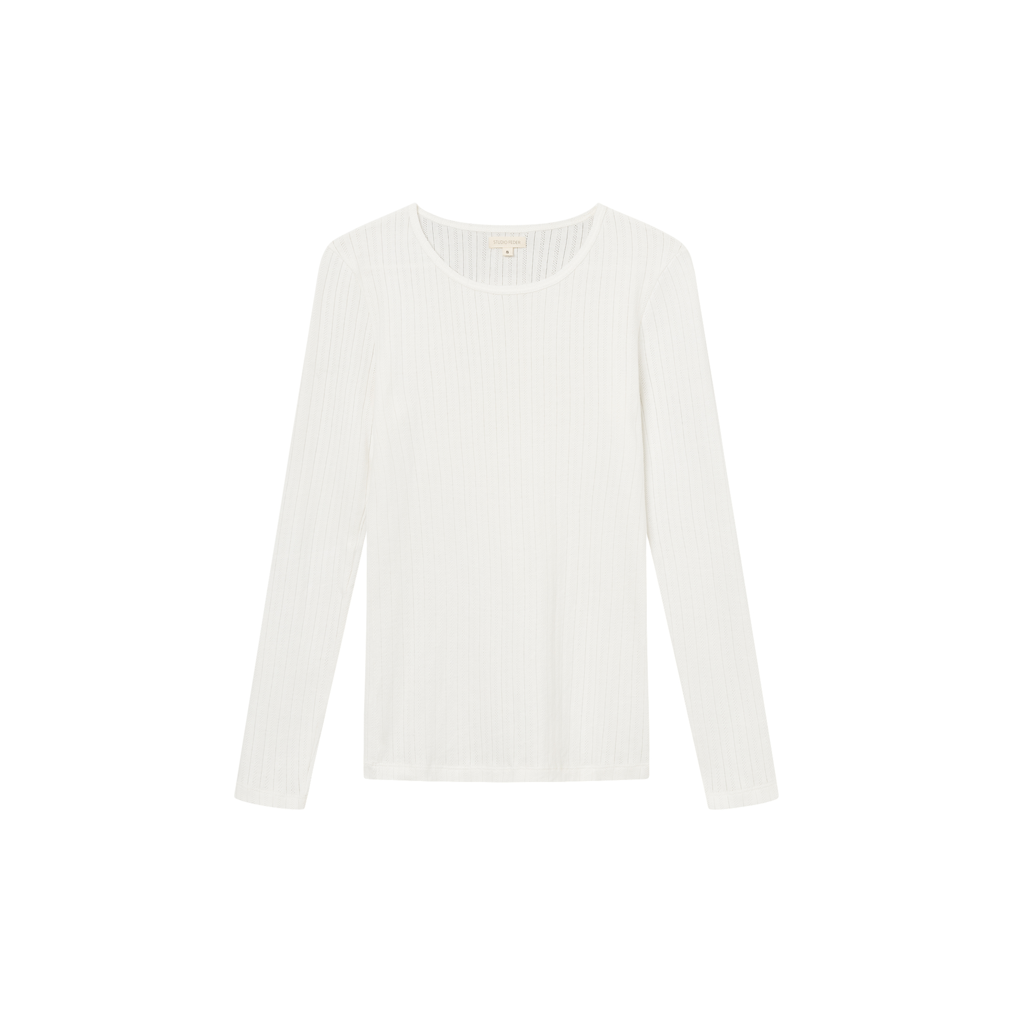 Studio Feder - Gertrud pointelle bluse, white - Str. S