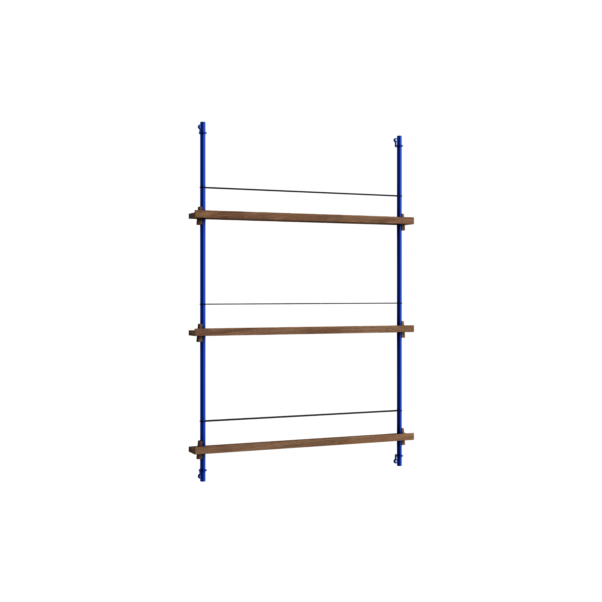 MOEBE - Magazine Shelving Medium, smoked oak/deep blue