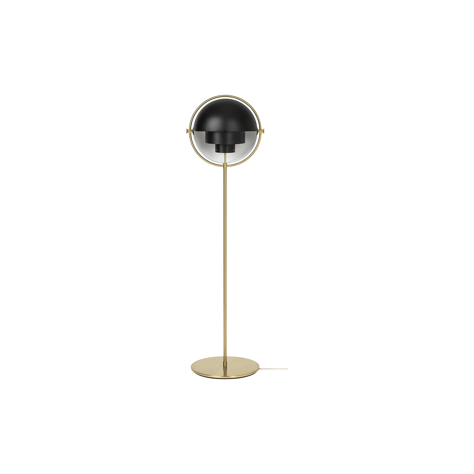 GUBI - Multi-Lite Floor Lamp, black semi matt/brass - H: 148 x B: 39 x D: 32 cm.