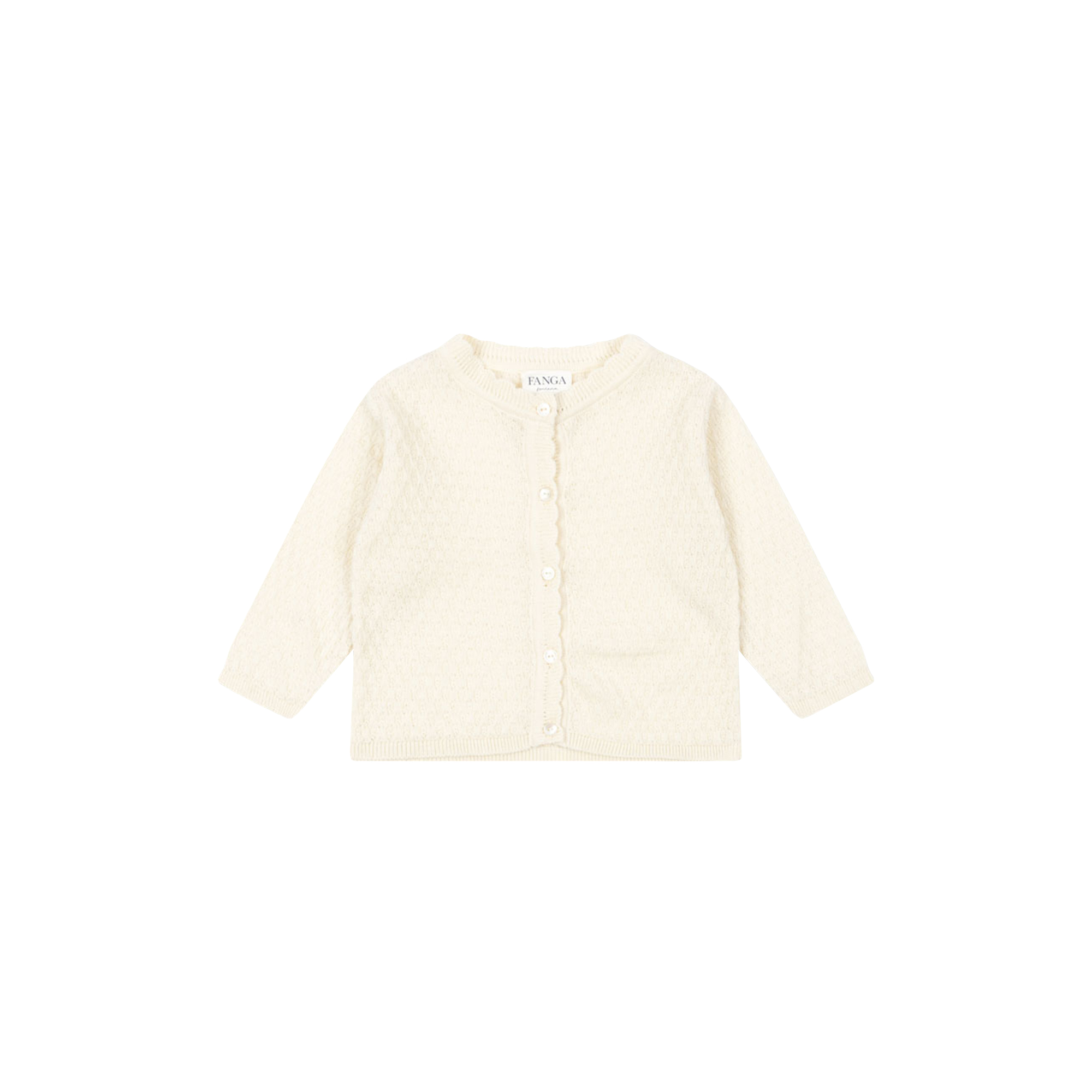 Konges Sløjd - Venti Pointelle Cardigan, antique white, Fanga Fontana - Str. 3M