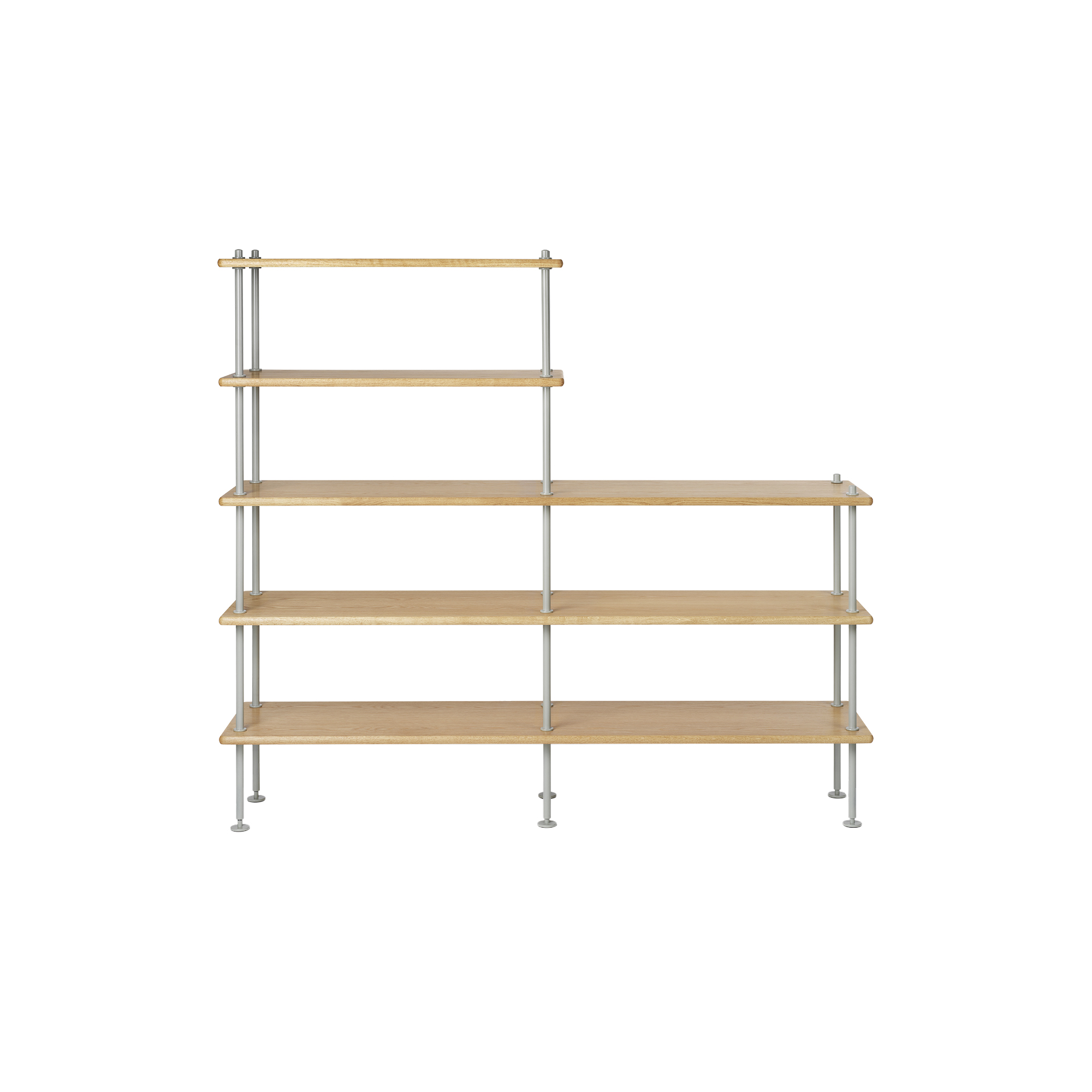 Carl Hansen & Søn - BM0253-2 hyldesystem, olieret eg/grå - H: 129 x B: 150 x D: 37 cm.