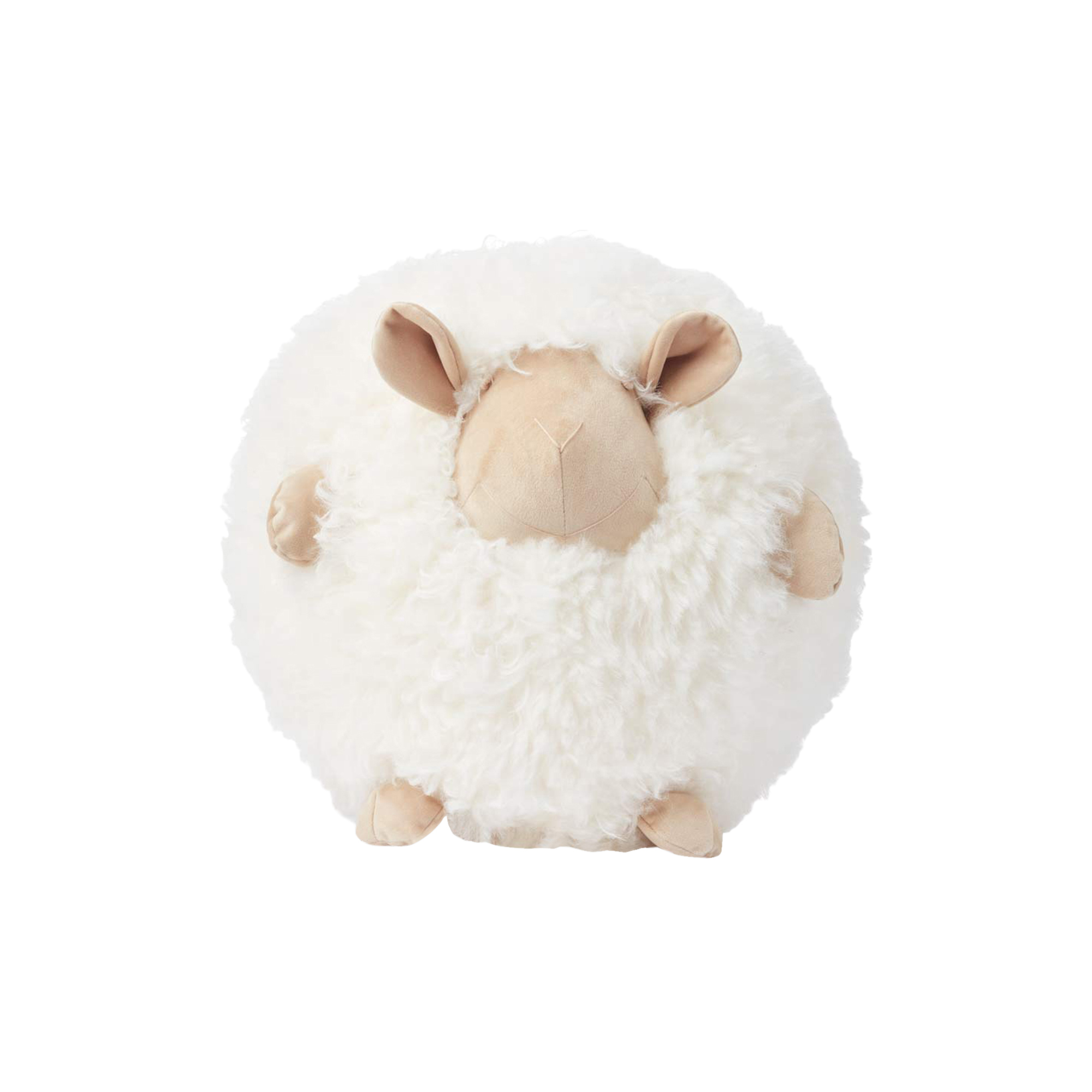 NATURES Collection - Cute Sheep rund pude Ø 20 cm, white/beige - Ø20 cm