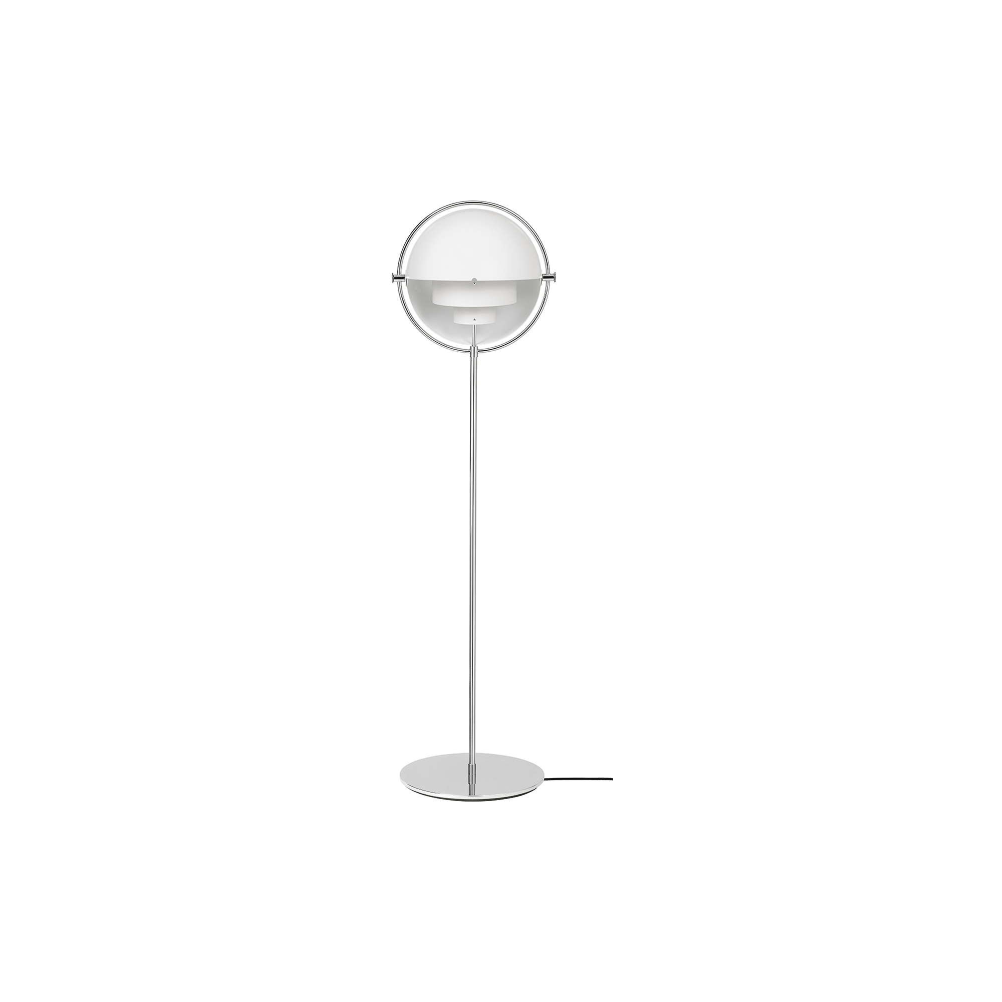 GUBI - Multi-Lite Floor Lamp, white semi matt/chrome - H: 148 x B: 39 x D: 32 cm.