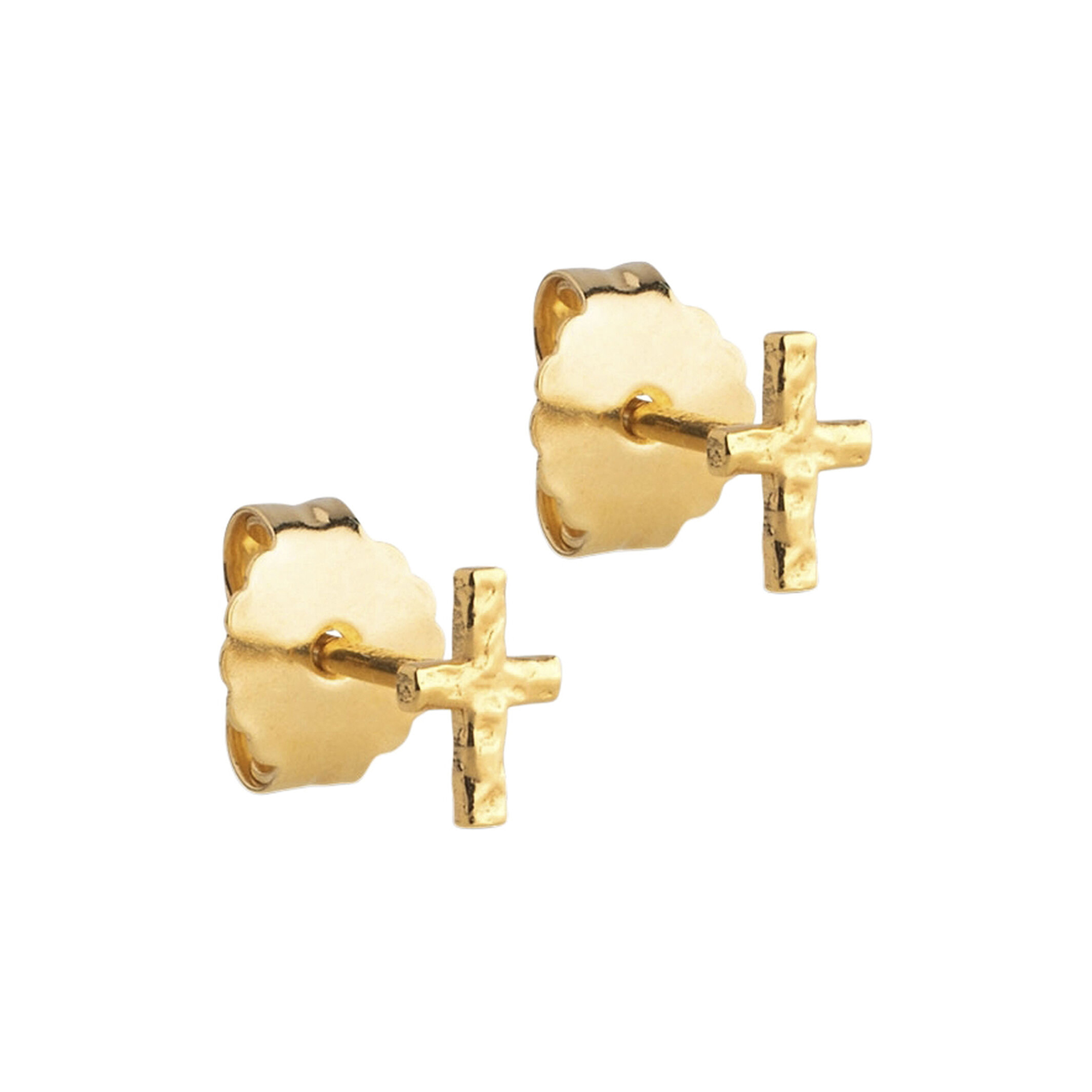 ENAMEL Copenhagen - Protective Cross Studs, forgyldt, Protective Cross