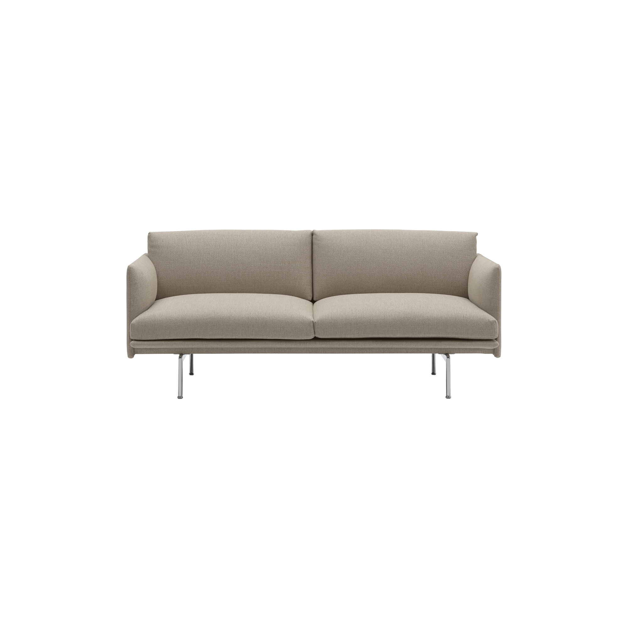 Muuto - Outline Sofa 2-seater, ecriture/polished aluminum - 170x84 cm