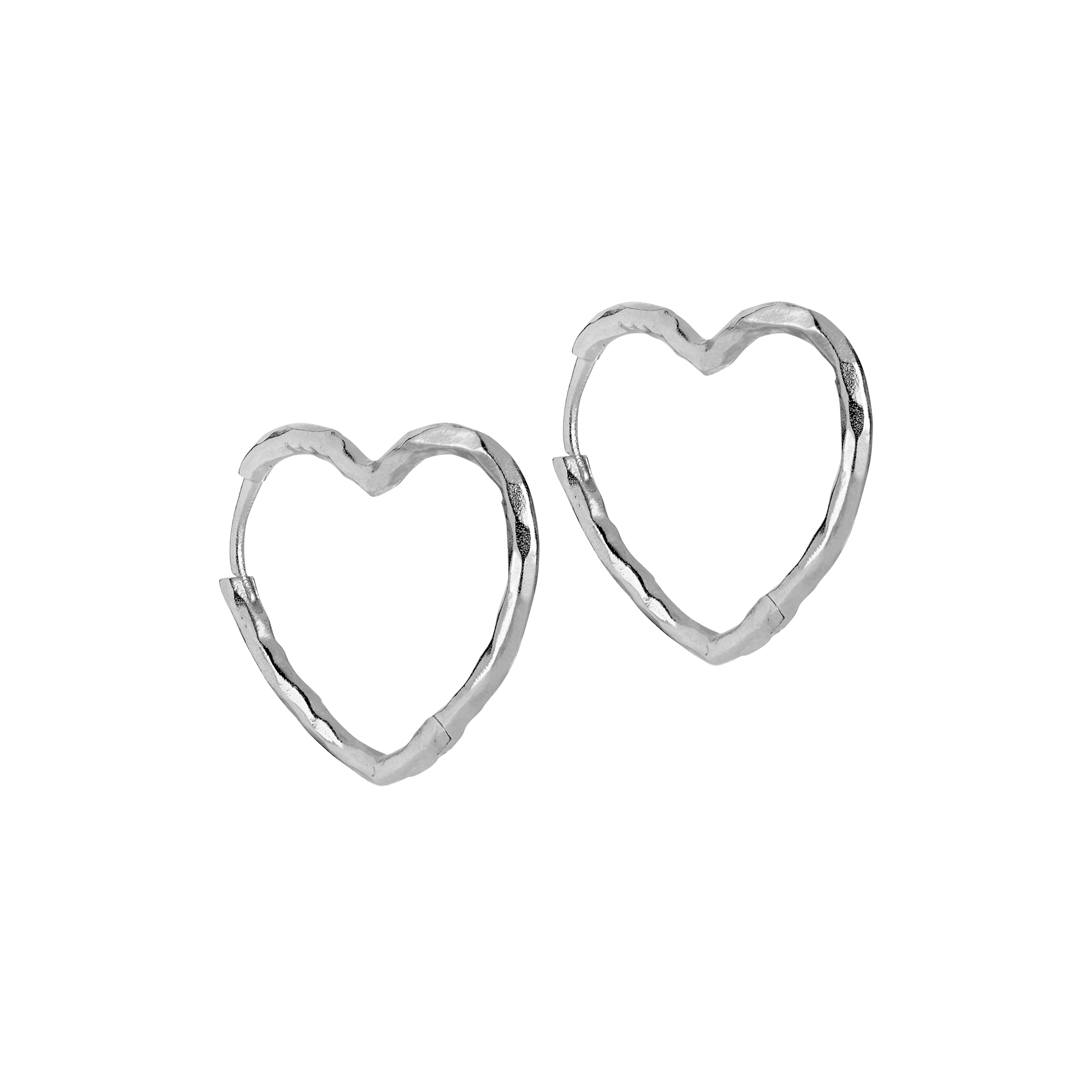 ENAMEL Copenhagen - Organic Heart hoops, sølv, Organic Heart - Medium