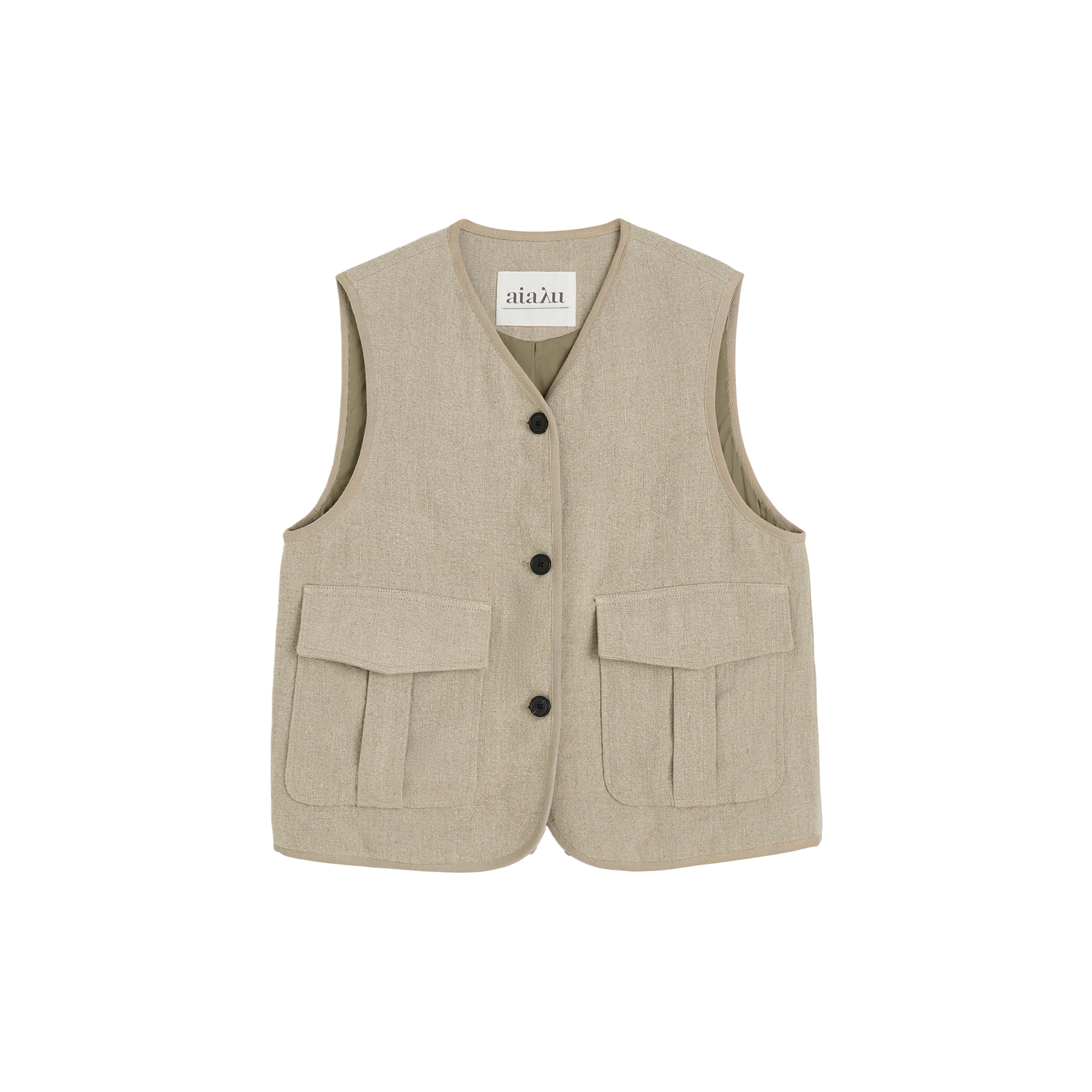 Aiayu - Vest Heavy Linen, pure natural - Str. L