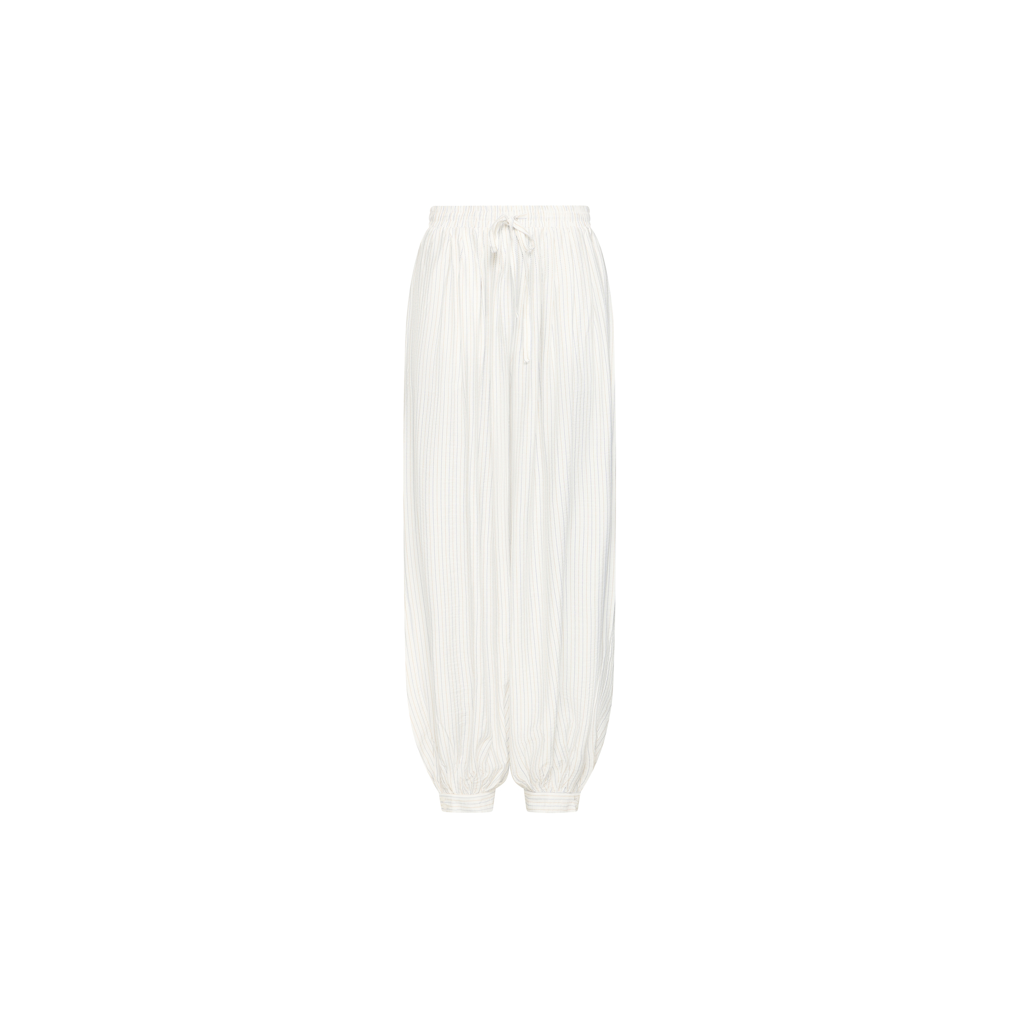 ICHI - IHHETTA Trousers, cloud dancer w. blue stripe - Str. 34