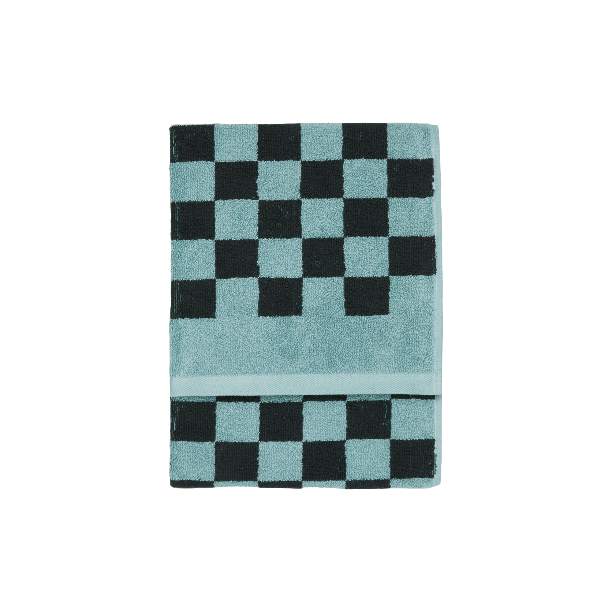 Marc O'Polo - Checker håndklæde, aquamarine - 30x50 cm