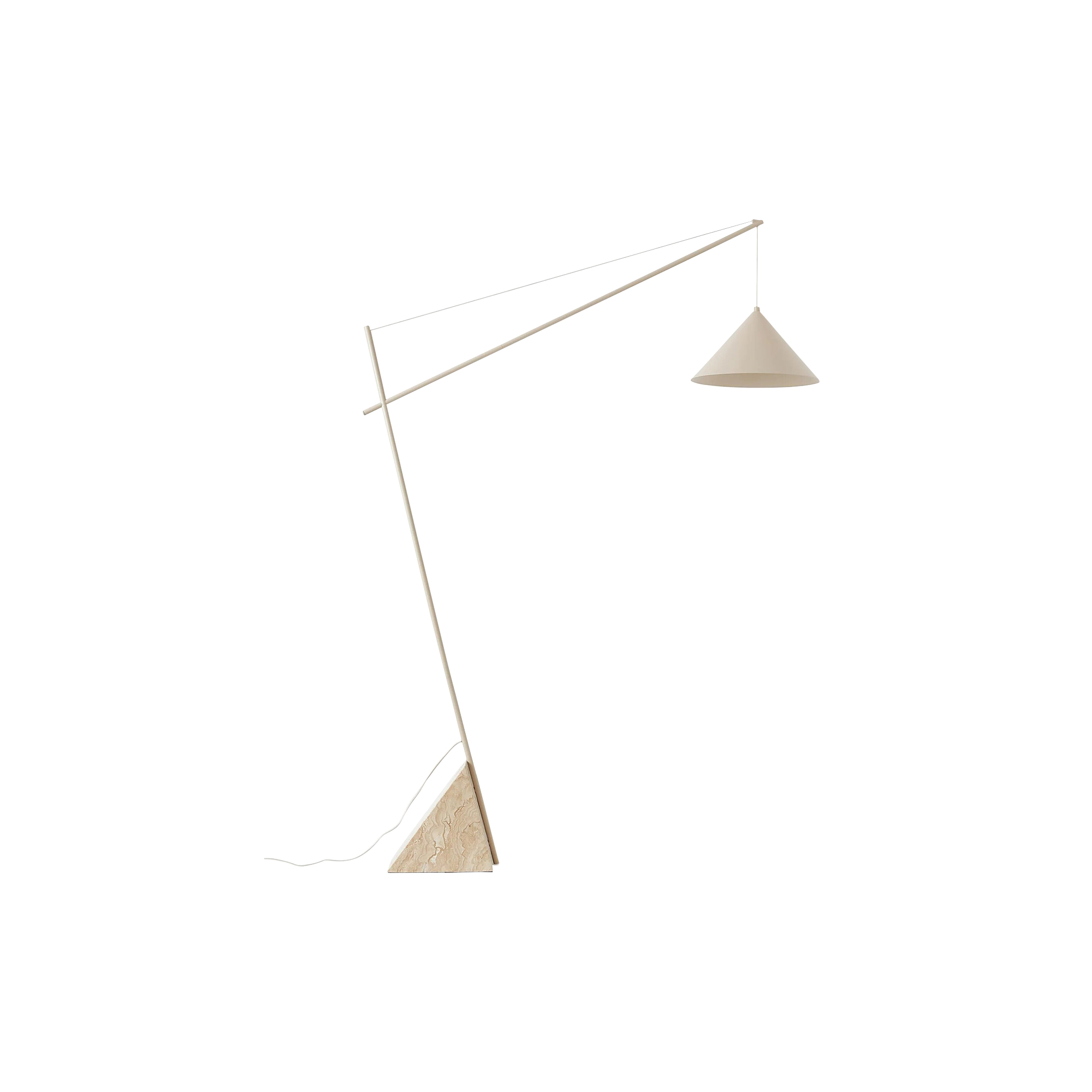 Westwing Collection - Reyna Reading Lamp with Travertine Base, light beige