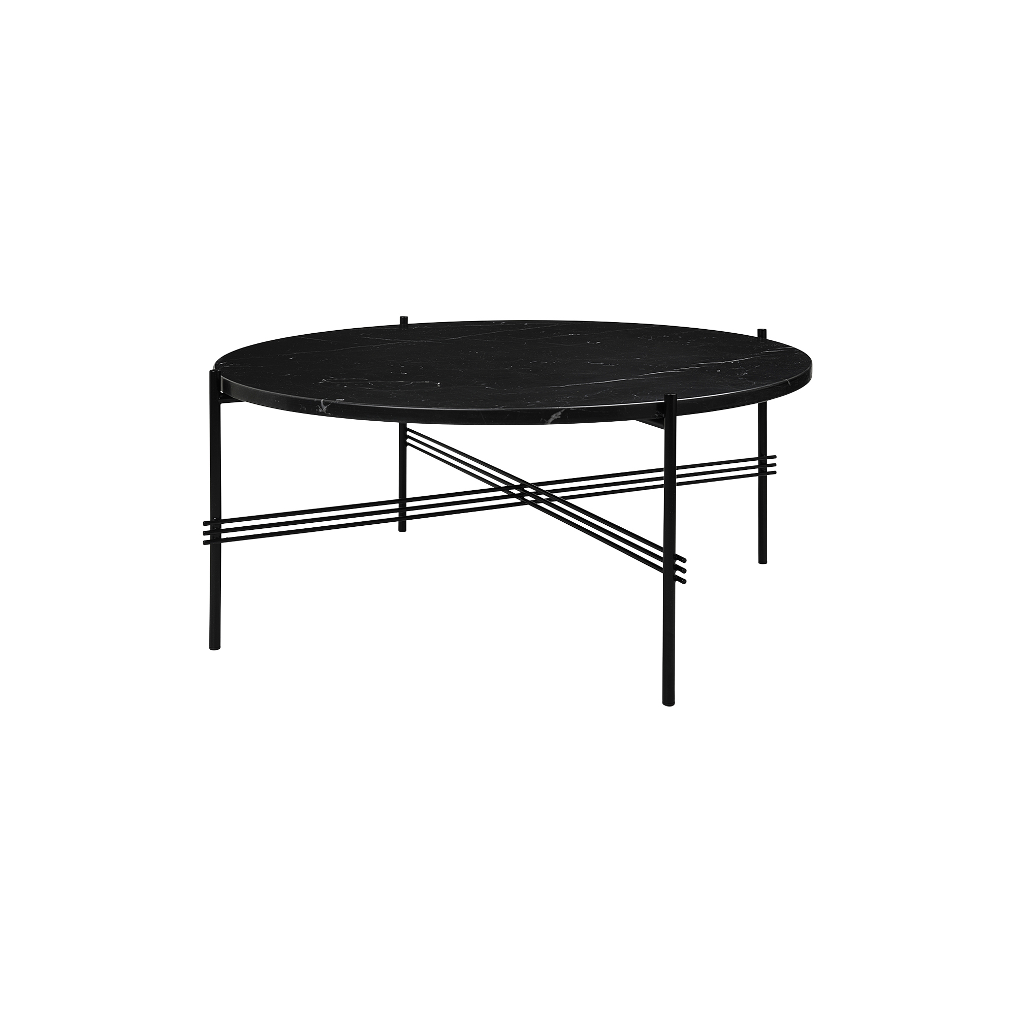 GUBI - TS Coffee Table Ø80, black marquina marble - Ø80 cm