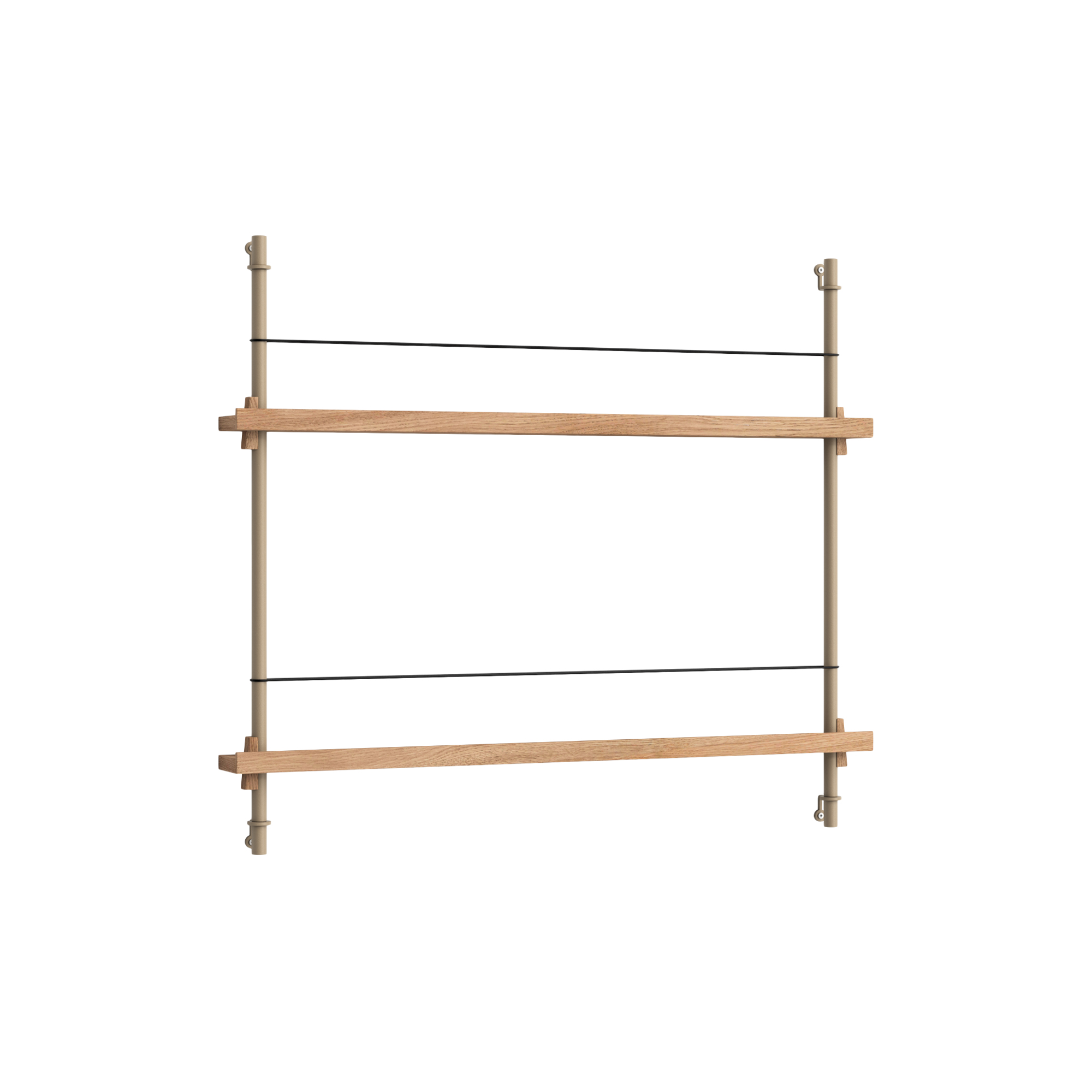 MOEBE - Magazine Shelving Small, oak/warm grey