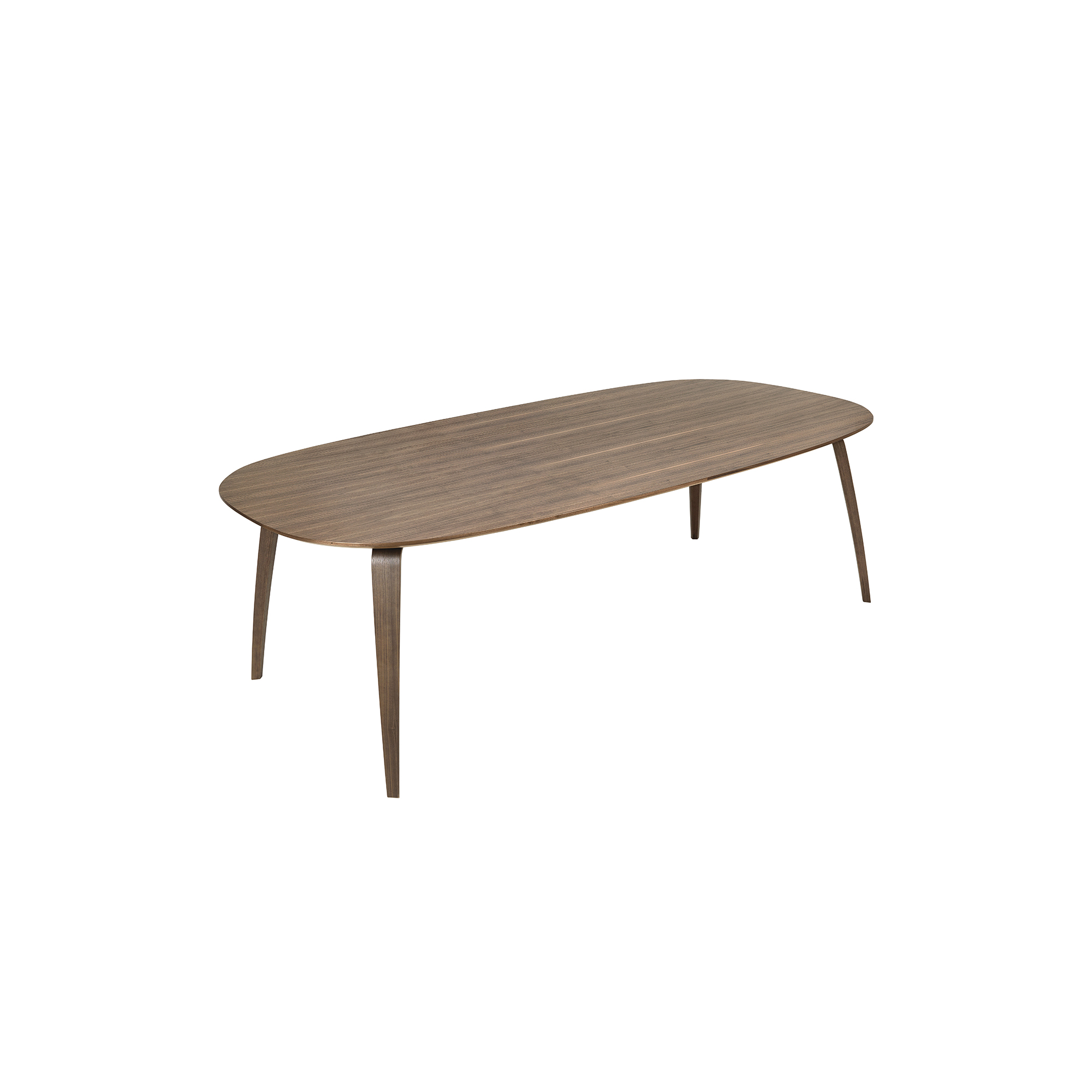 GUBI - GUBI Elliptical Dining Table, matt lacquered american walnut - H: 74 x L: 230 x B: 130 cm.