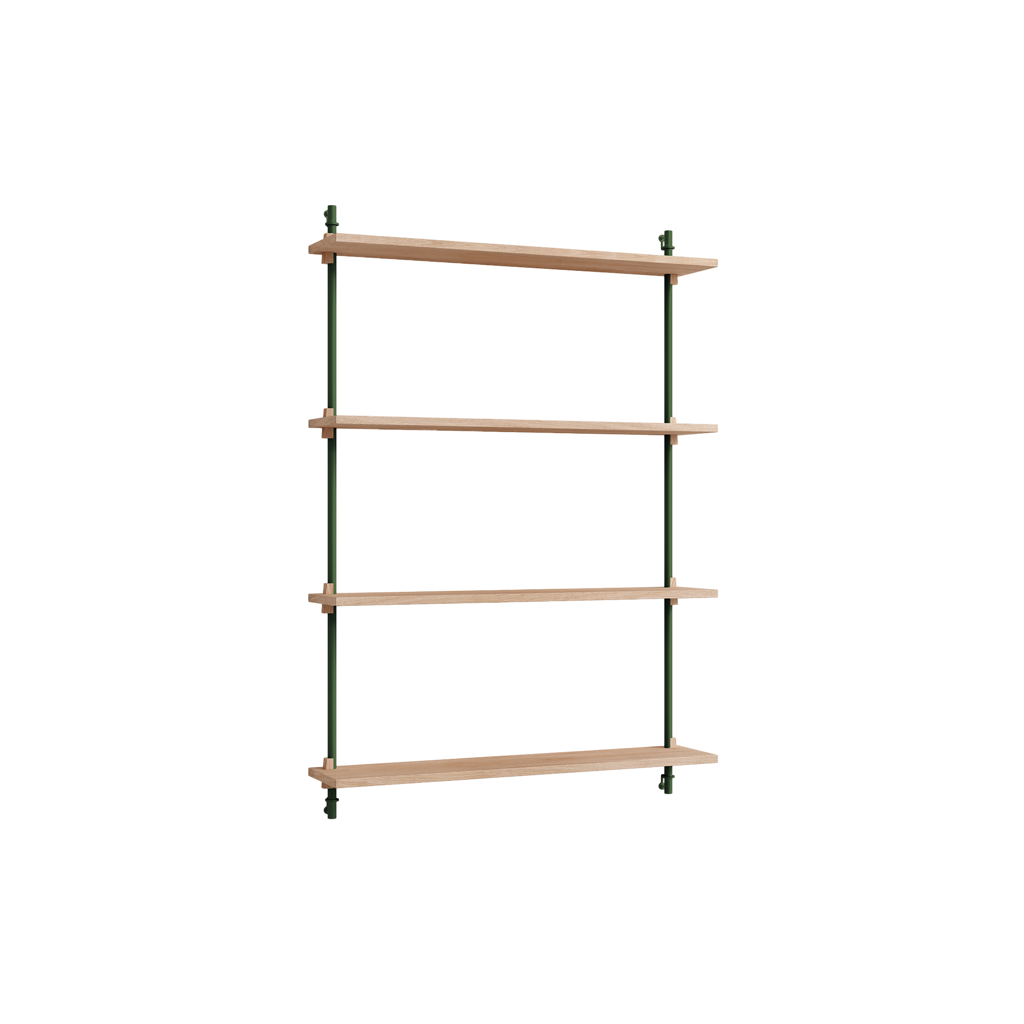 MOEBE - Wall Shelving Medium, oak/pine green
