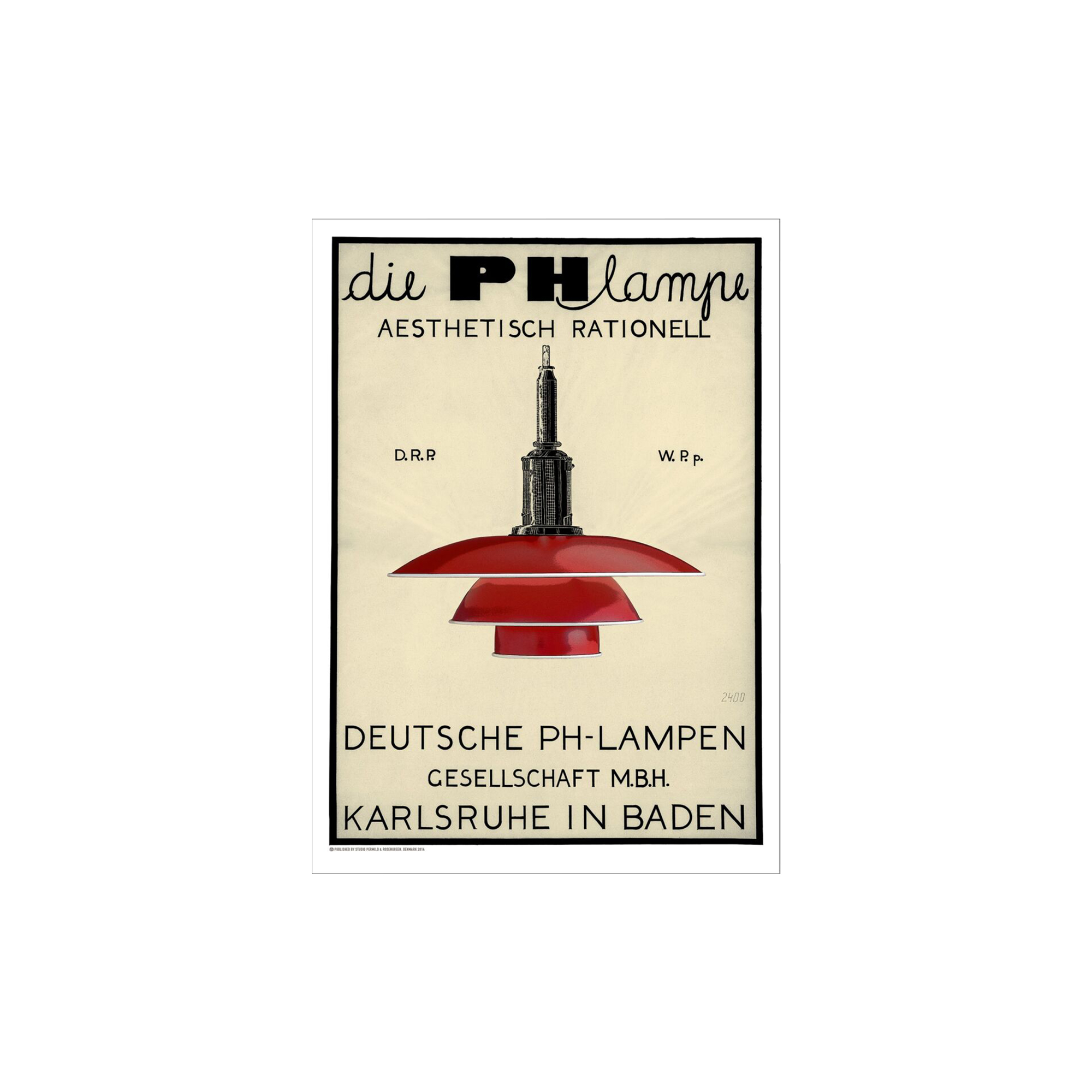Poster & Frame - PH Lampe - Red - 50x70 cm
